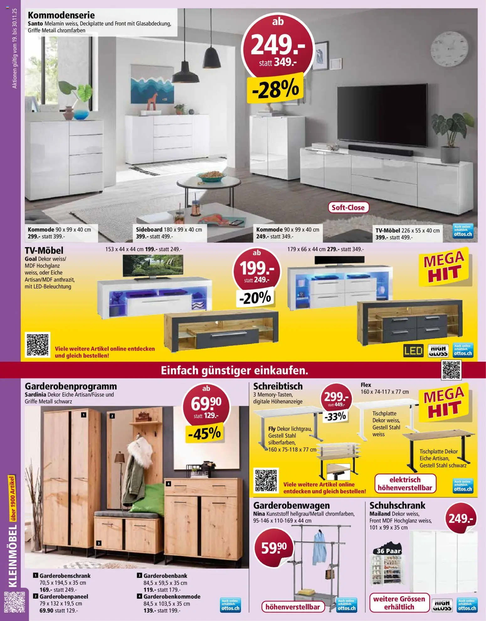 Otto's Aktionen – gültig ab 19.11.2025 | Seite: 14 | Produkte: Garderobenschrank, Kommode, Schuhschrank, Sideboard