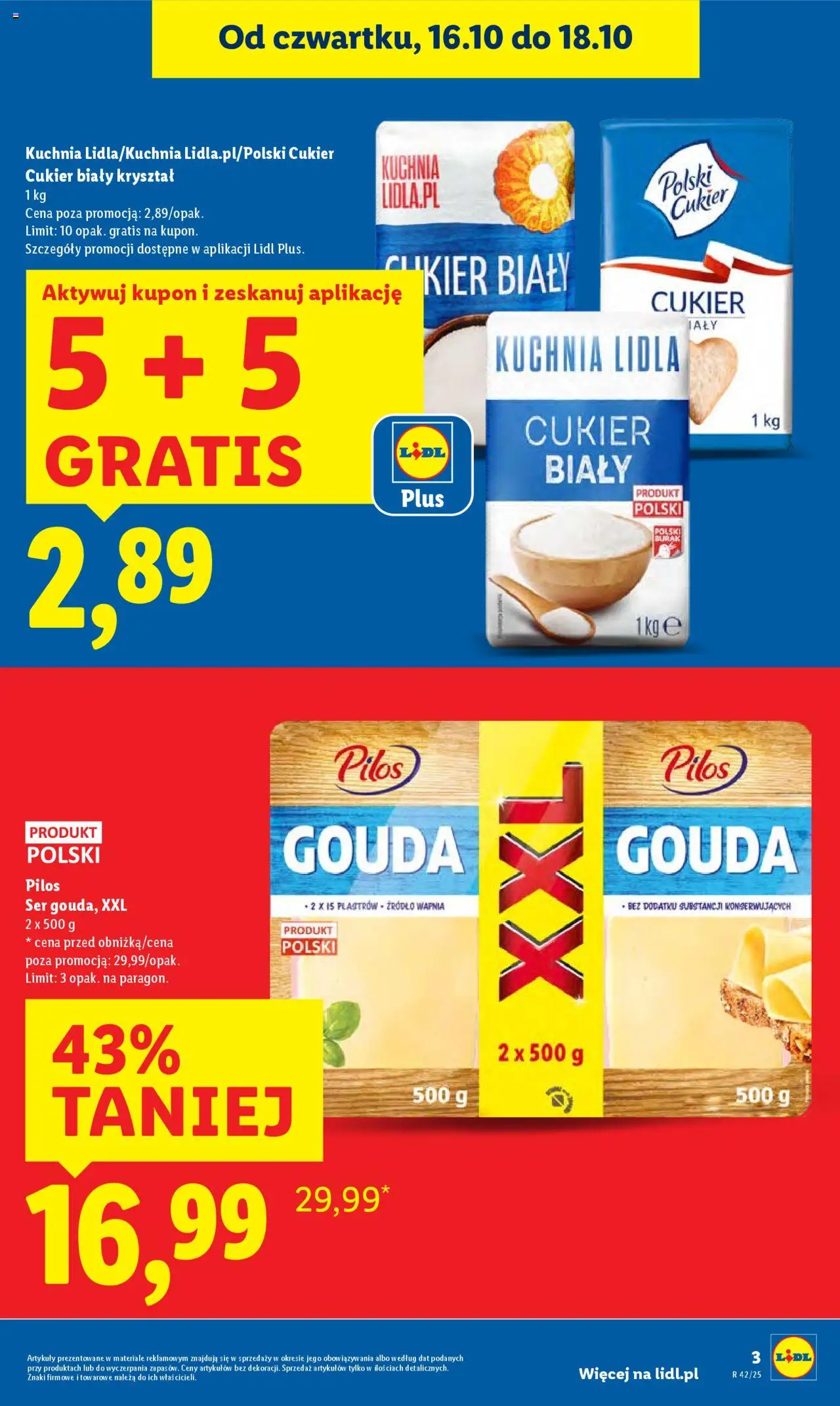Lidl Gazetka od 16.10.2025 | Strona: 3 | Produkty: Burak, Cukier biały, Ser, Cukier