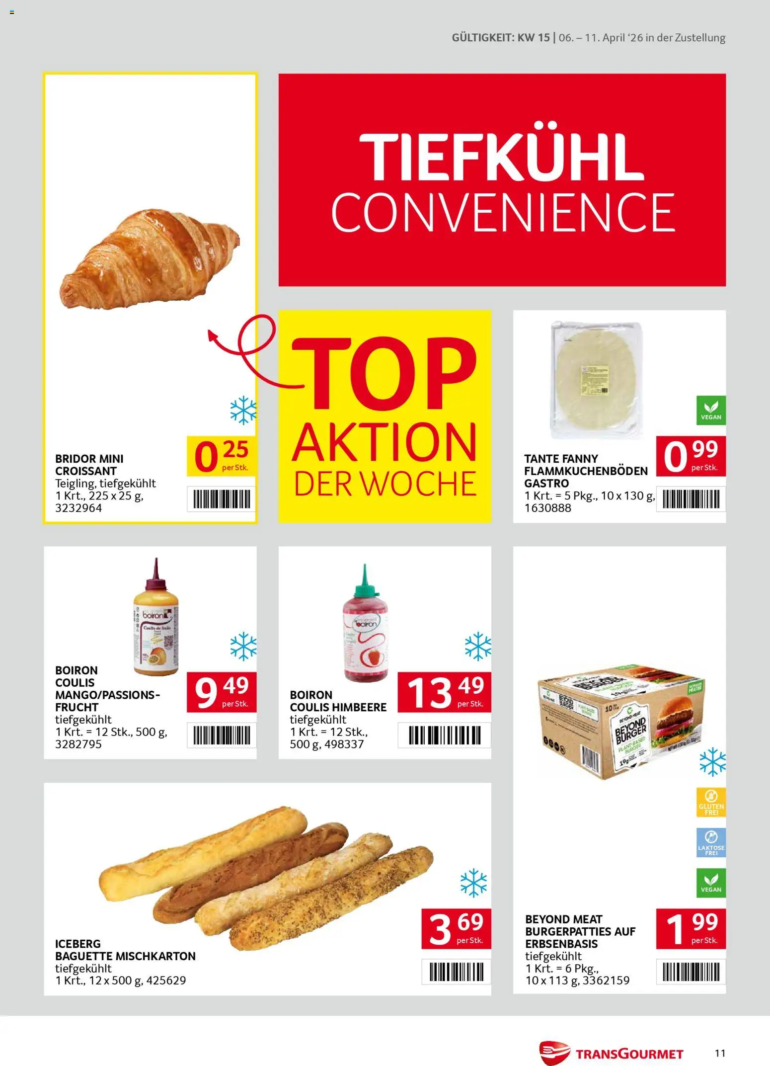 Transgourmet Zustellaktion gültig ab 06.04.2026 | Seite: 11 | Produkte: Himbeere, Jääkaappipakastin