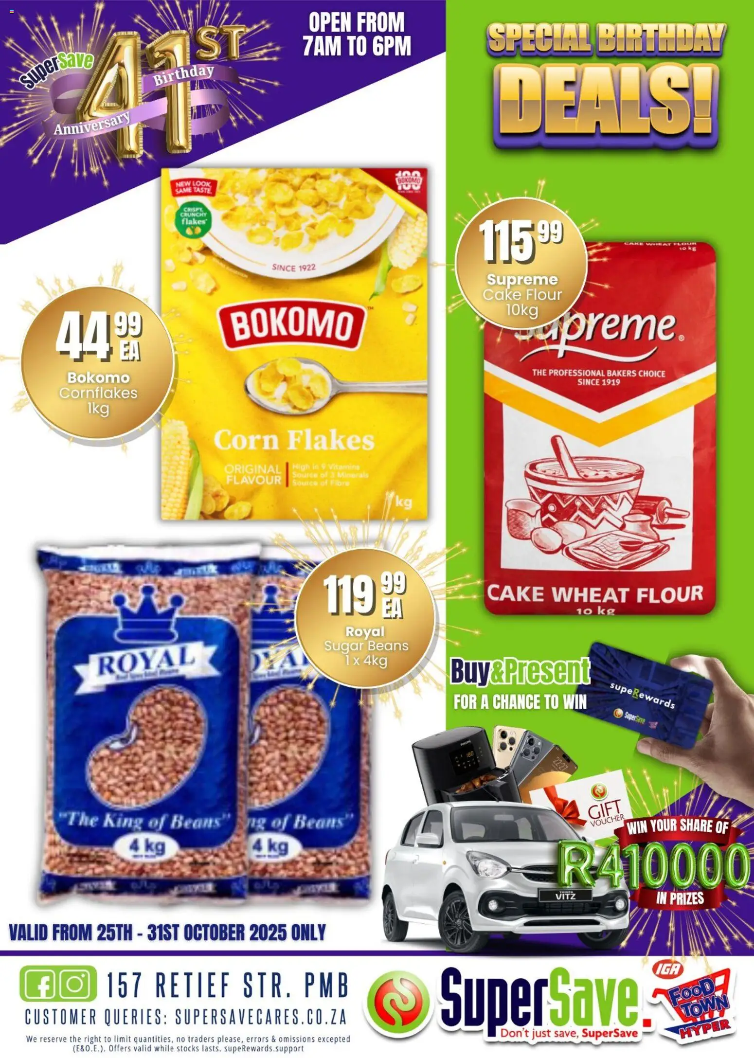 New Super Save catalogue – valid from 25.10.2025 | Page: 103 | Products: Cake, Beans, Flakes, Sugar