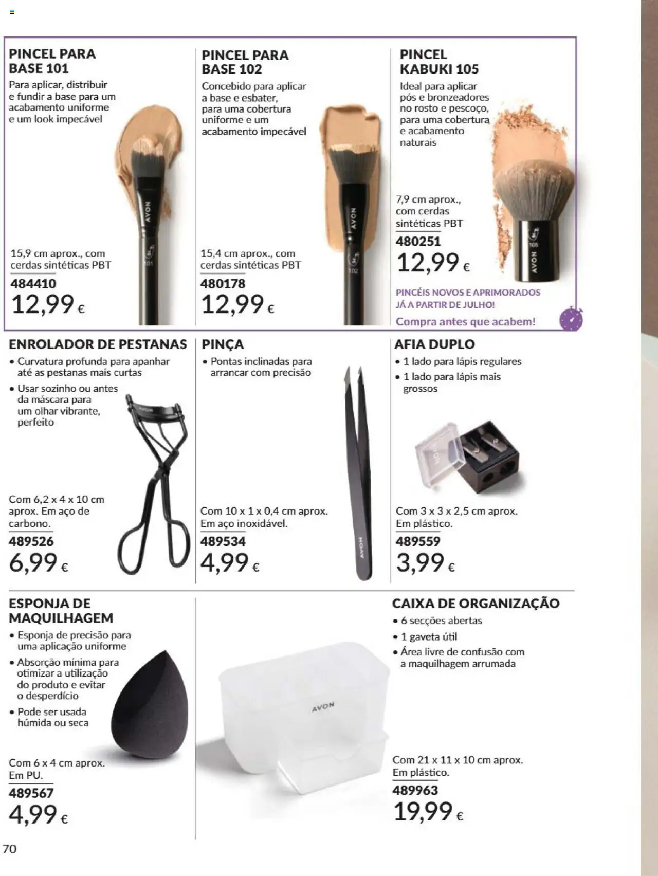 Catálogo Avon Campanha 6 │ válido de 01.06.2025 | Página: 70 | Produtos: Pincel, Esponja, Base, Caixa