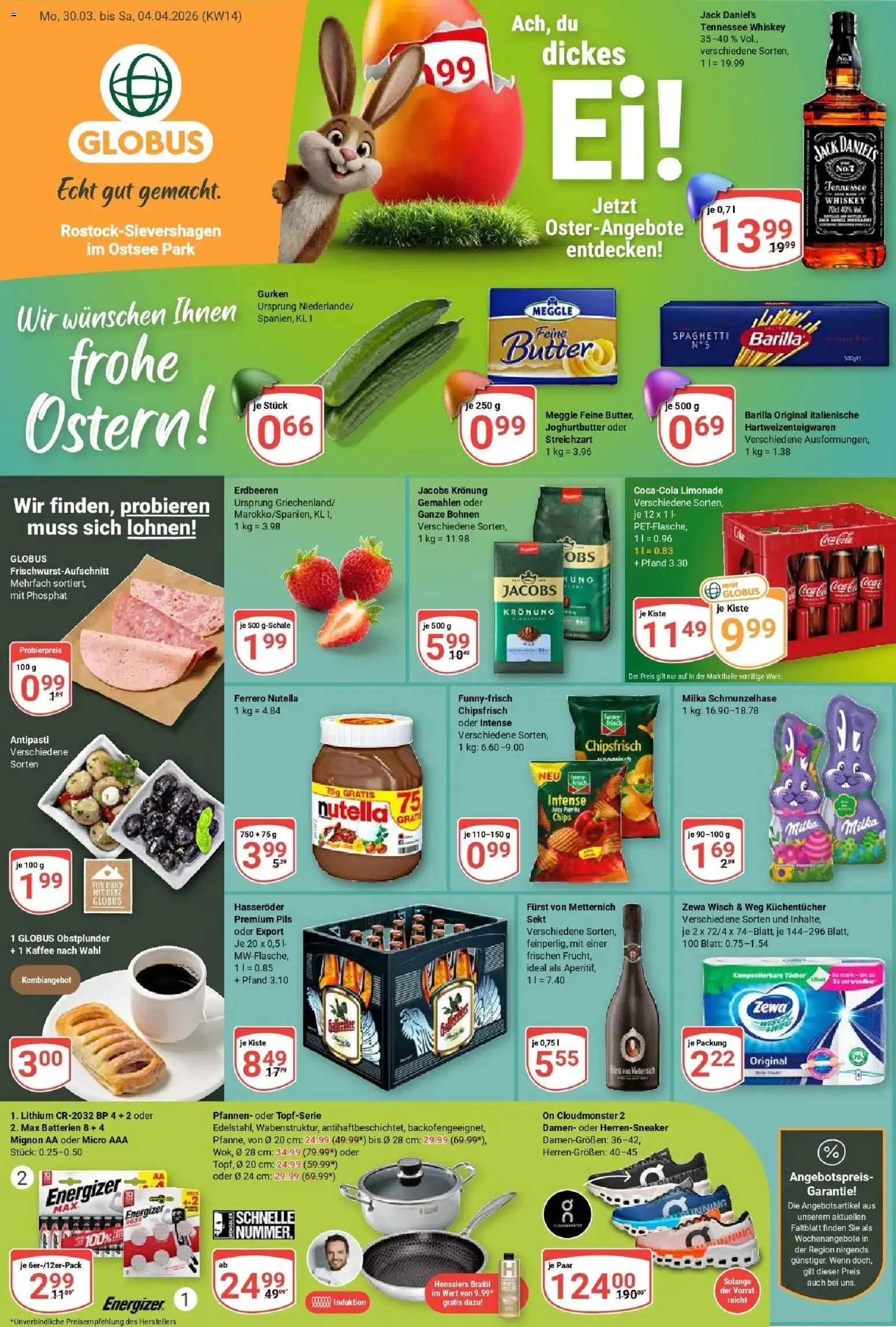 Globus prospekt Lambrechtshagen	 – gültig ab 29.03.2026 | Seite: 5 | Produkte: Barilla, Zewa, Nutella, Gurken