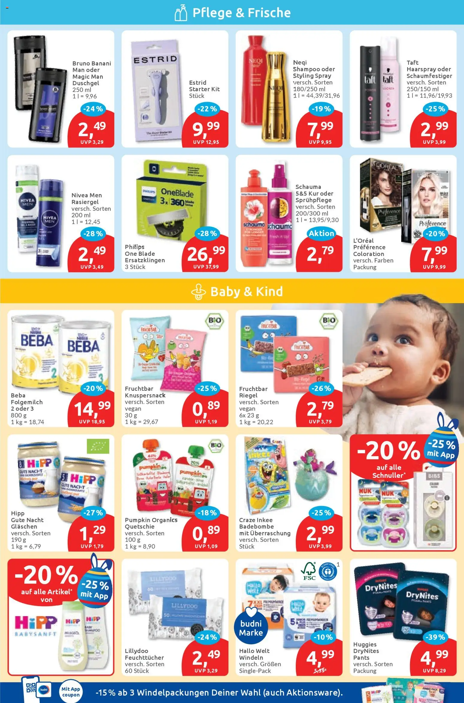 Budni Prospekt – gültig ab 23.03.2026 | Seite: 3 | Produkte: Philips, Shampoo, Haarspray, Duschgel