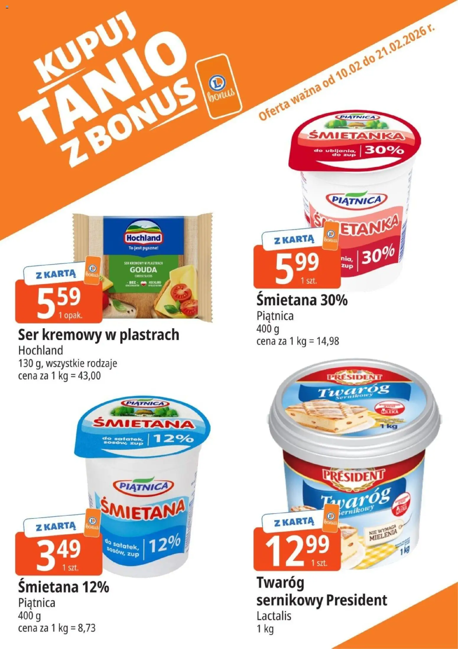 E.Leclerc gazetka - Kupony dodatkowe od 10.03.2026 | Strona: 2 | Produkty: Karta, Mleka, Śmietana, Twaróg