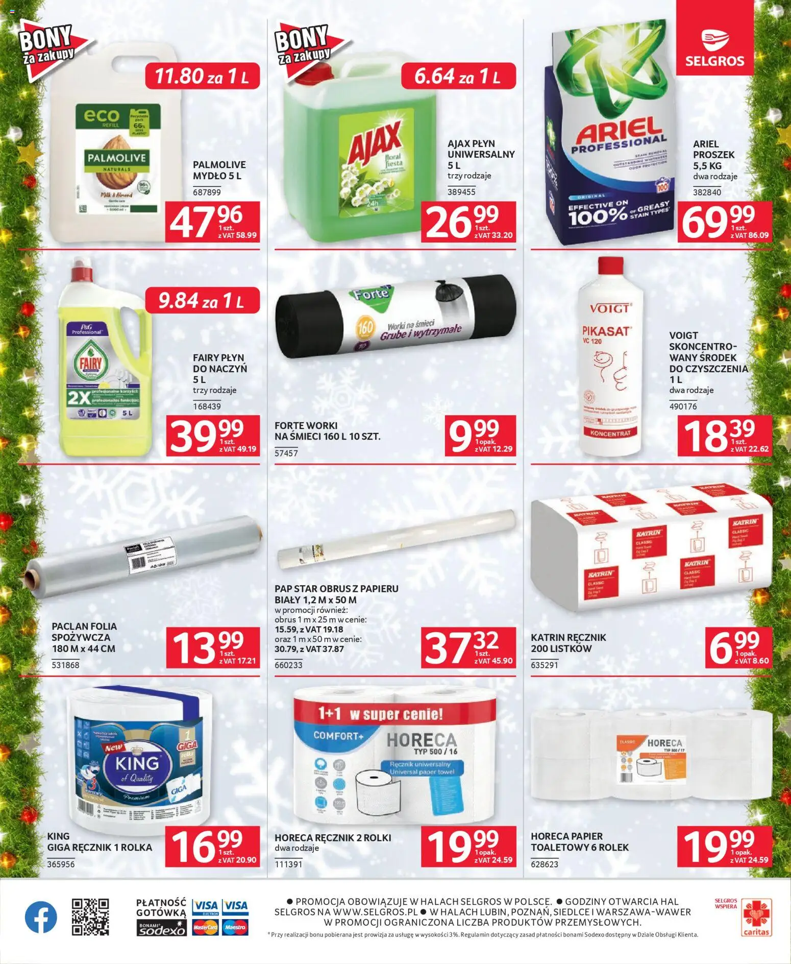 Selgros cash&carry Gazetka - Oferta dla gastronomii od 18.12.2025 | Strona: 14 | Produkty: Papier toaletowy, Rolki, Ariel, Mydło