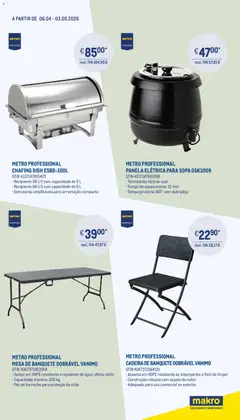 Pré-visualização Makro - Tudo o que precisa para os seus eventos - Marketplace válido de 06.04.2026 | Página: 3 | Produtos: Mesa, Sopa, Panela, Panela elétrica
