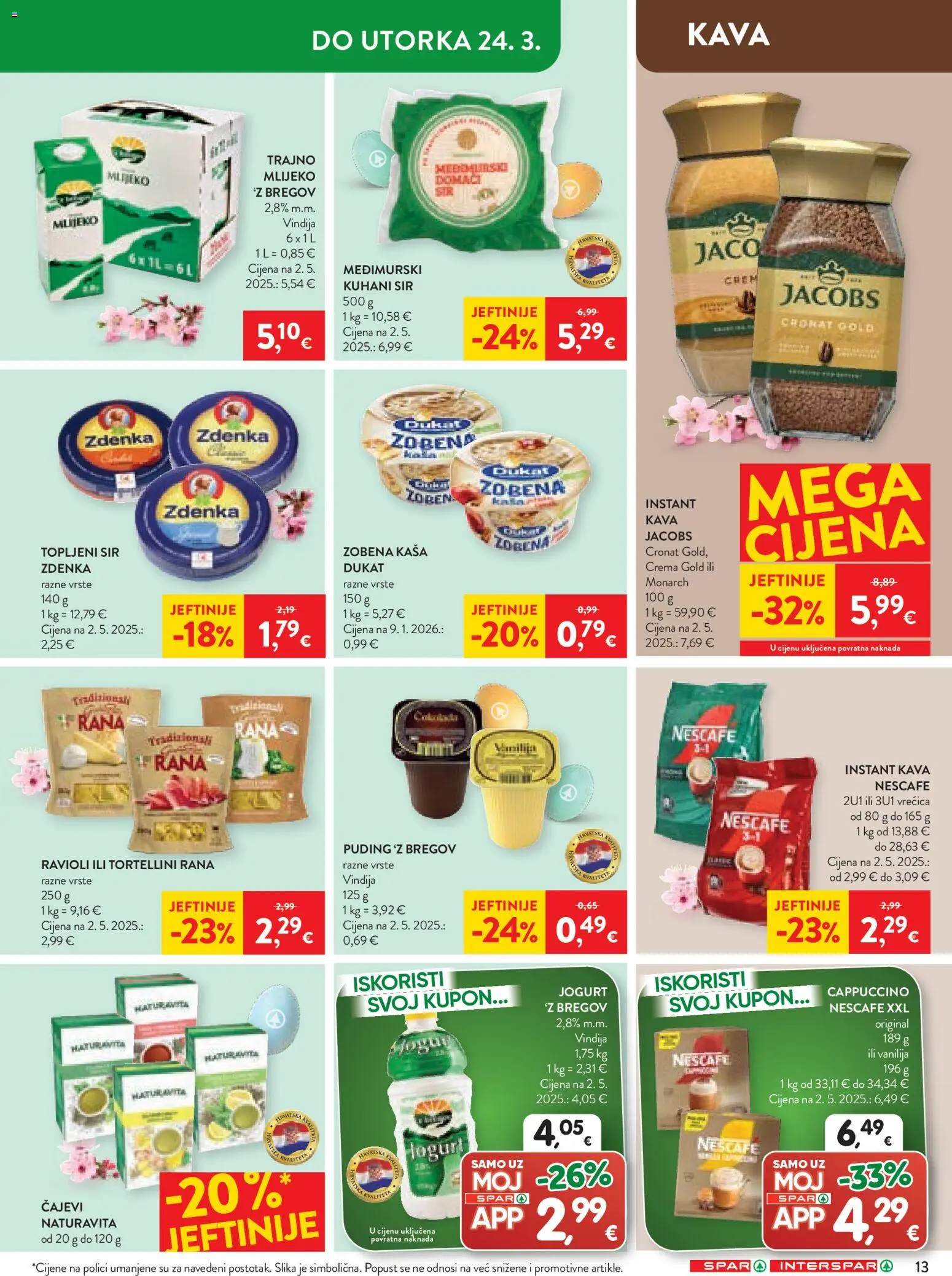 Spar katalog | vrijedi od 18.03.2026 | Stranica: 13 | Proizvodi: Sir, Nescafe, Kava, Tortellini