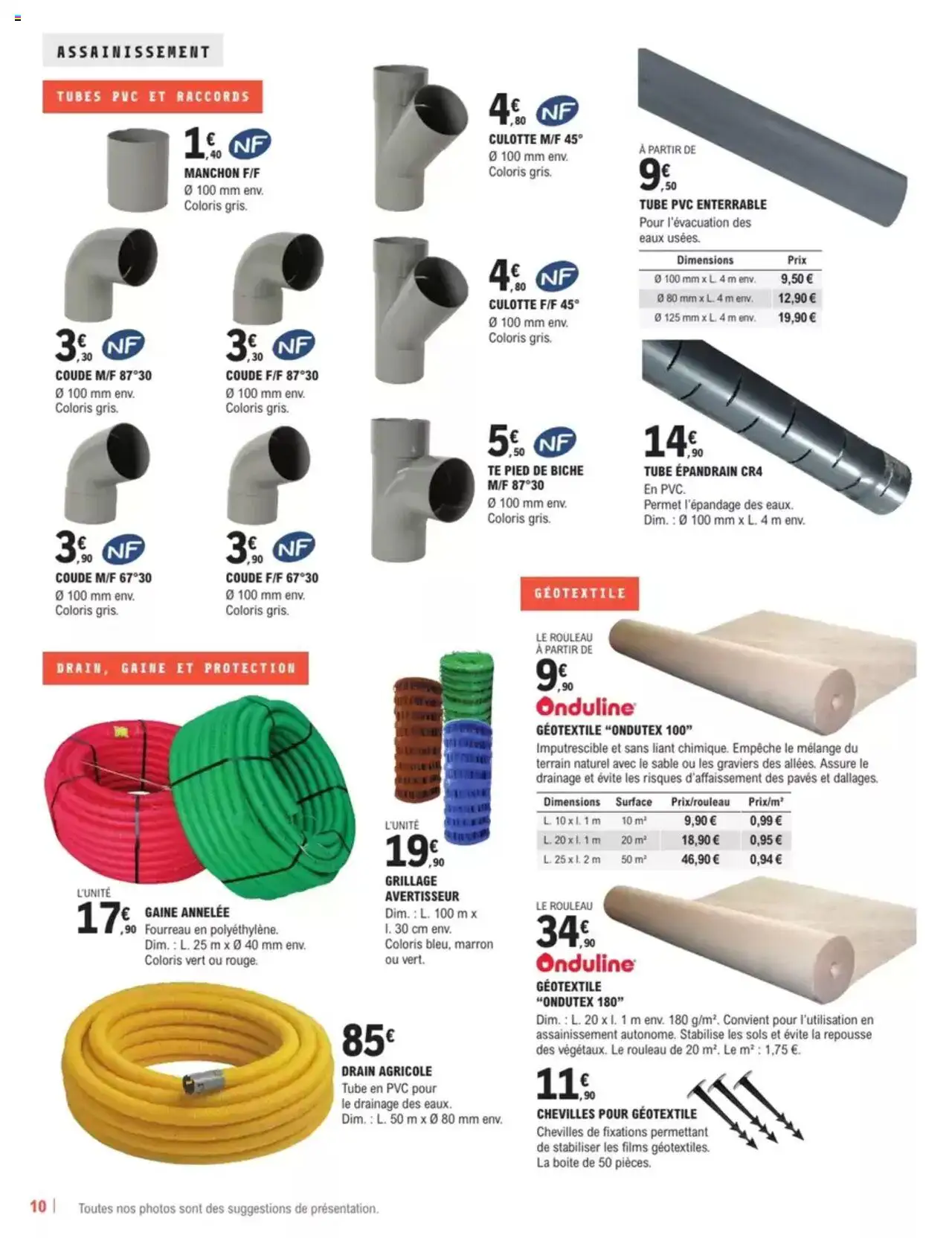 | Page: 10 | Produits: Rouleau, Culotte, Géotextile