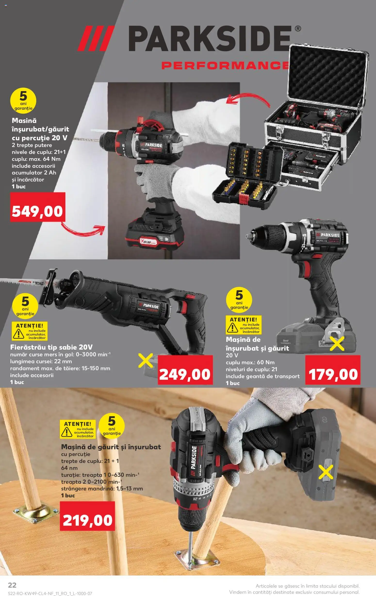 Kaufland RO akciós ujság - amely érvényes a következő dátumtól: 03.12.2025 | Oldal: 22 | Termékek: Parkside