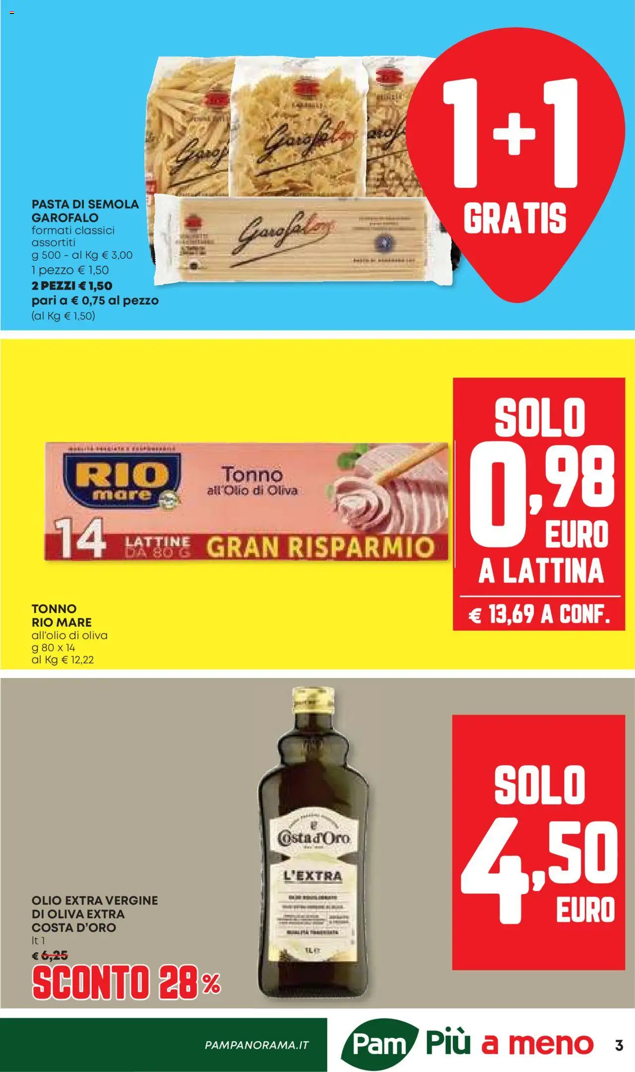 Volantino Panorama del 21.08.2025 | Pagina: 3 | Prodotti: Olio, Pasta, Tonno, Olio extra vergine