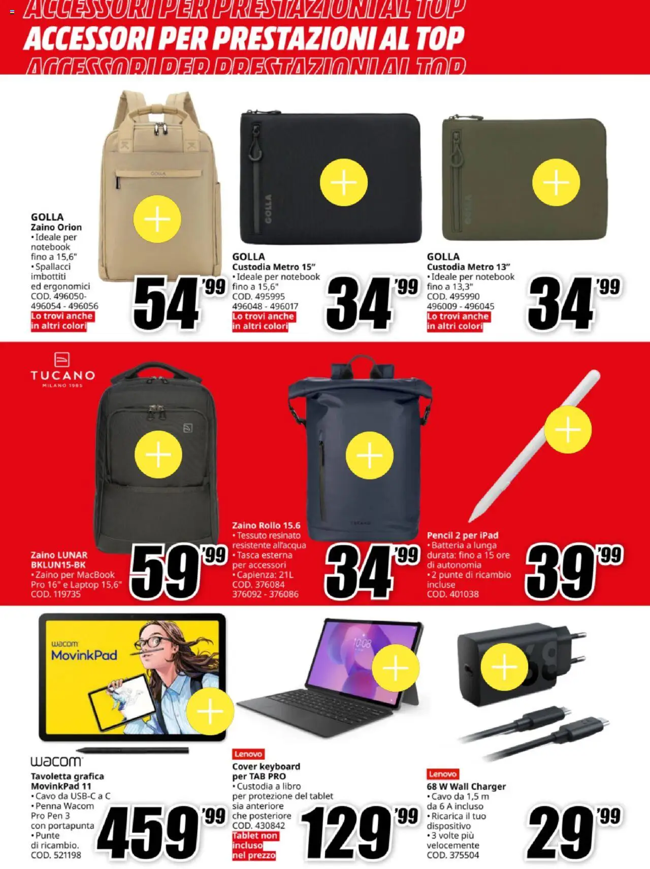 Volantino Media World del 03.10.2025 | Pagina: 6 | Prodotti: Notebook, Zaino, Tablet, Batteria