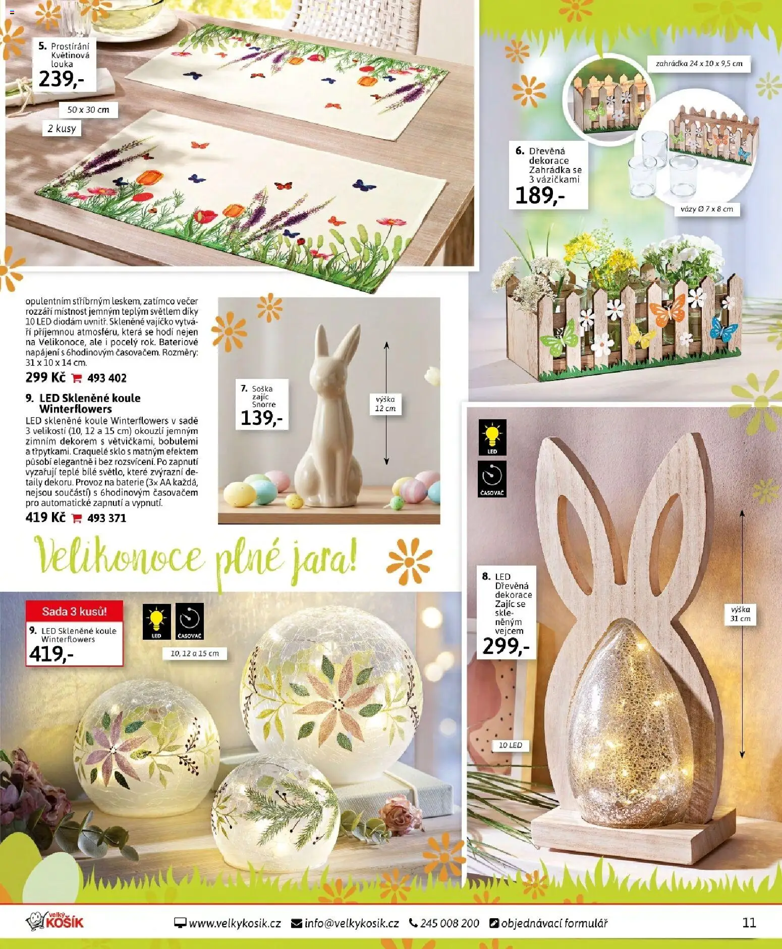 Velký Košík katalog březen 2026 od 01.03.2026 | Strana: 11 | Produkty: Vázy, Časovač, Baterie, LED