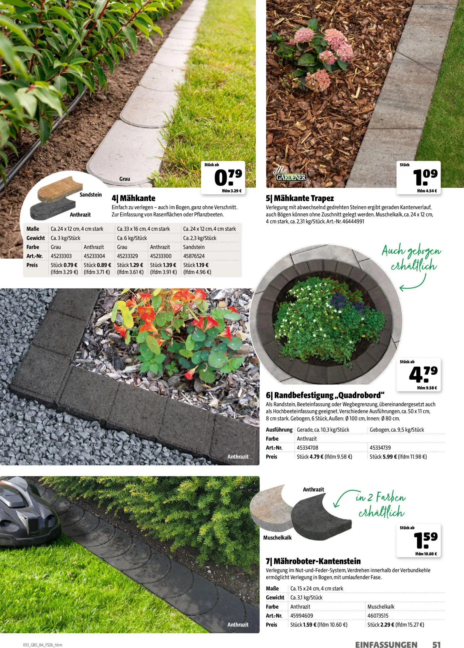 Hagebau Gartenbaustoffsortiment – gültig ab 02.03.2026 | Seite: 51 | Produkte: Gewicht