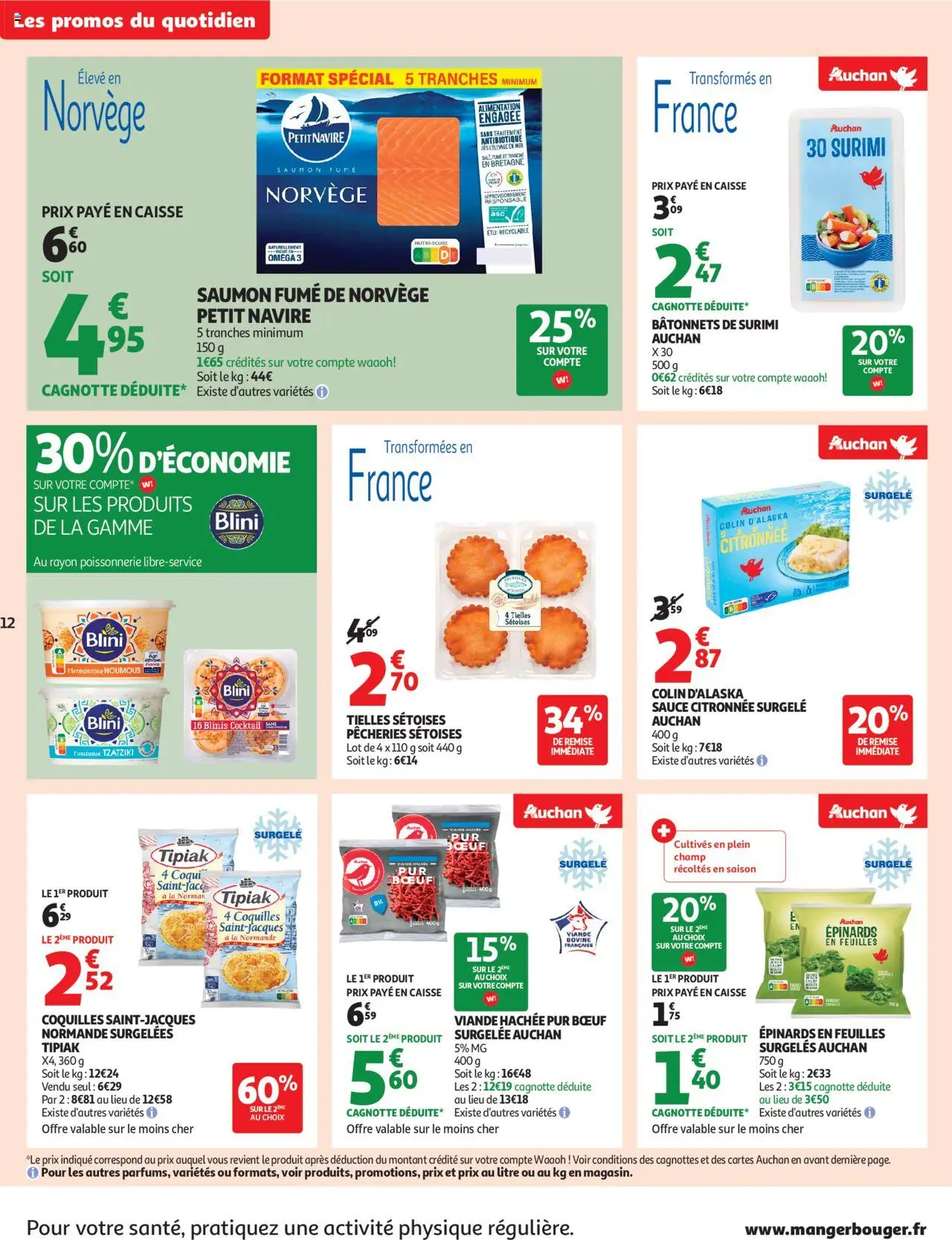  | Page: 12 | Produits: Coquilles Saint-Jacques, Poissonnerie, Viande hachée, Blinis