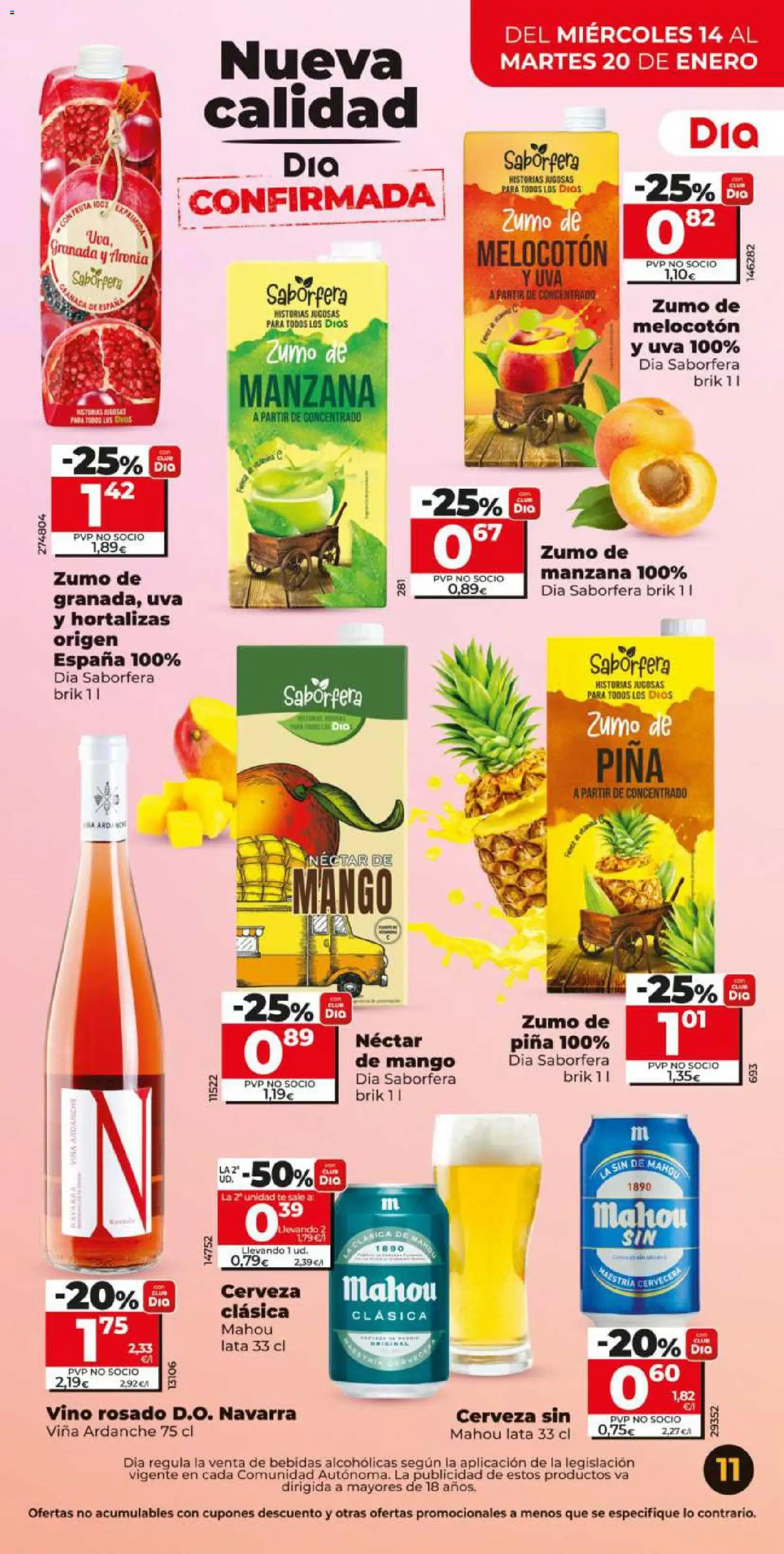 Dia - folleto Market │ válido desde el 14.01.2026 | Página: 11 | Productos: Vino rosado, Piña, Manzana, Néctar