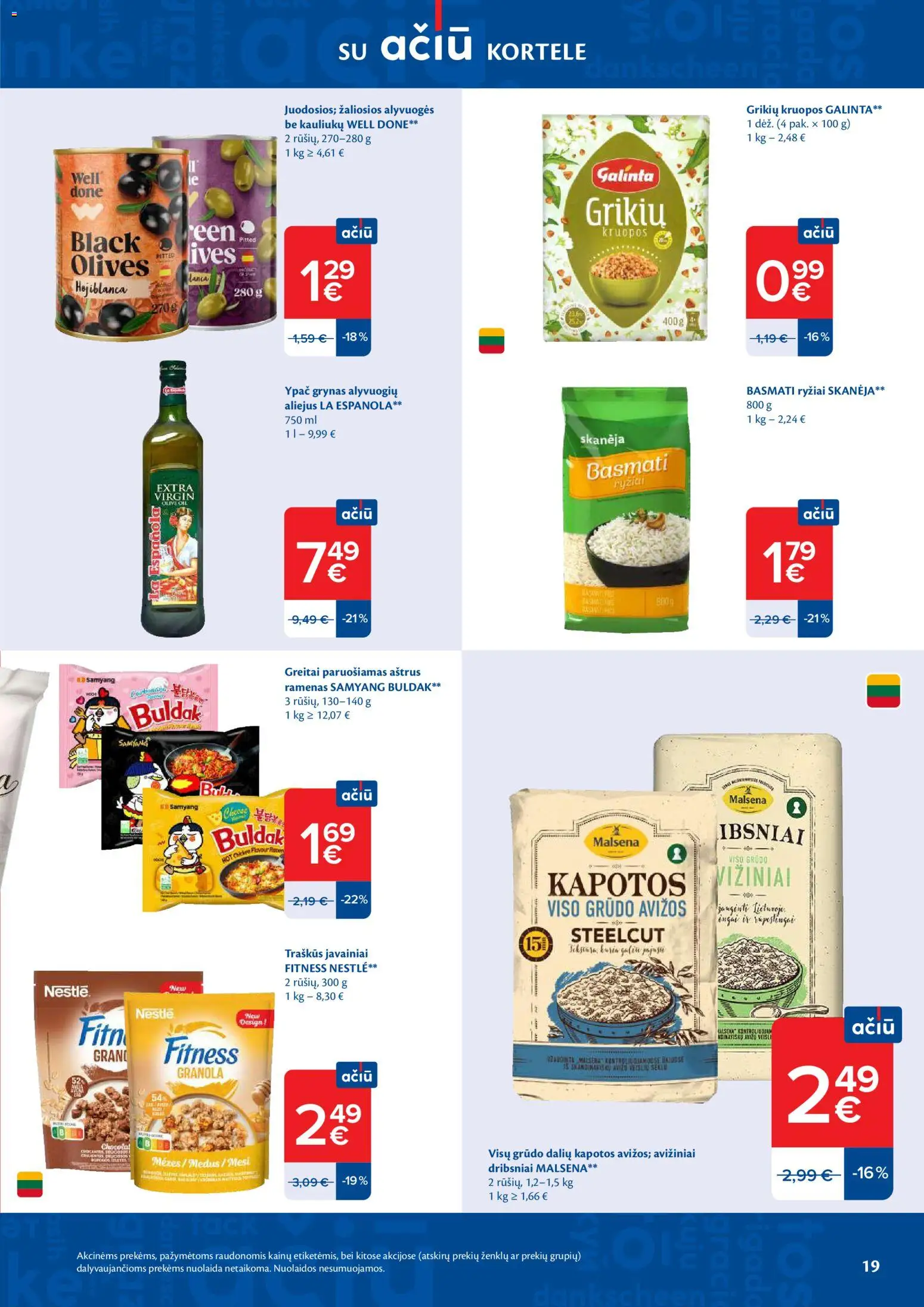 MAXIMA akcijos nuo 24.03.2026 | Puslapis: 19 | Prekių: Kruopos, Aliejus, Alyvuogių aliejus, Ryžiai