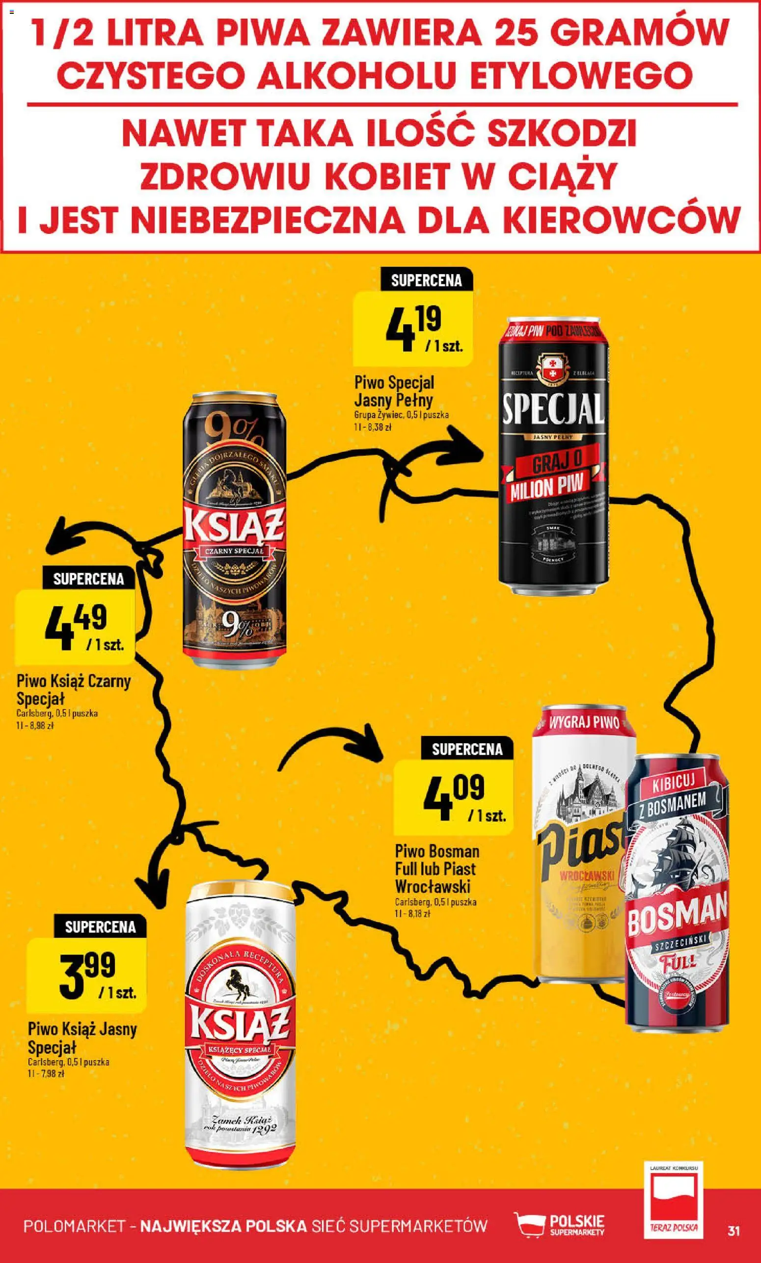POLOmarket Gazetka od 05.11.2025 | Strona: 31 | Produkty: Piwo Bosman, Piwo