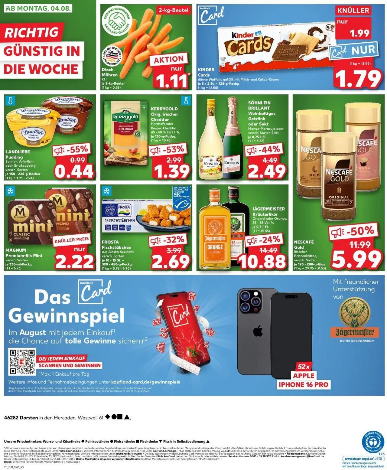 Kaufland prospekt Dorsten	 - gültig ab dem 03.08.2025 | Seite: 3 | Produkte: Nescafe, Sekt, Iphone, Frosta
