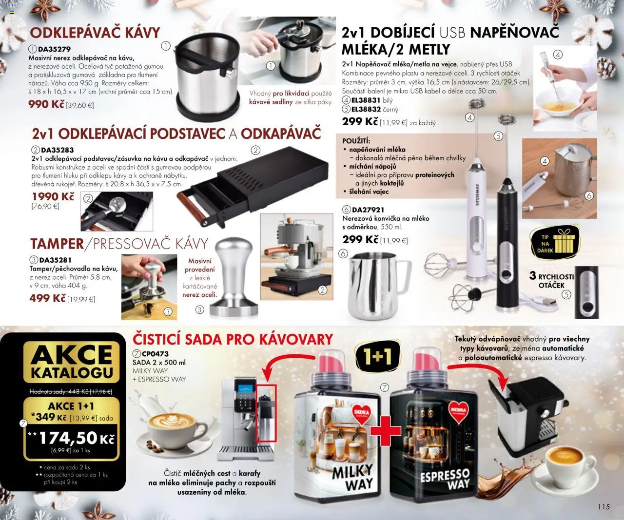 Nové Dedra akcie – leták je platný od 19.09.2025 | Strana: 115 | Produkty: Napeňovač, Kábel, USB