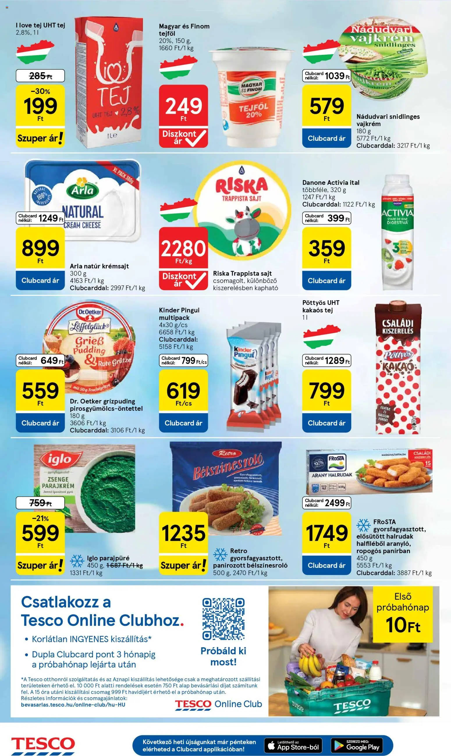 Tesco akciós ujság - amely érvényes a következő dátumtól: 31.03.2026 | Oldal: 4 | Termékek: Sajt, Óra, Vajkrém, Kakaós tej