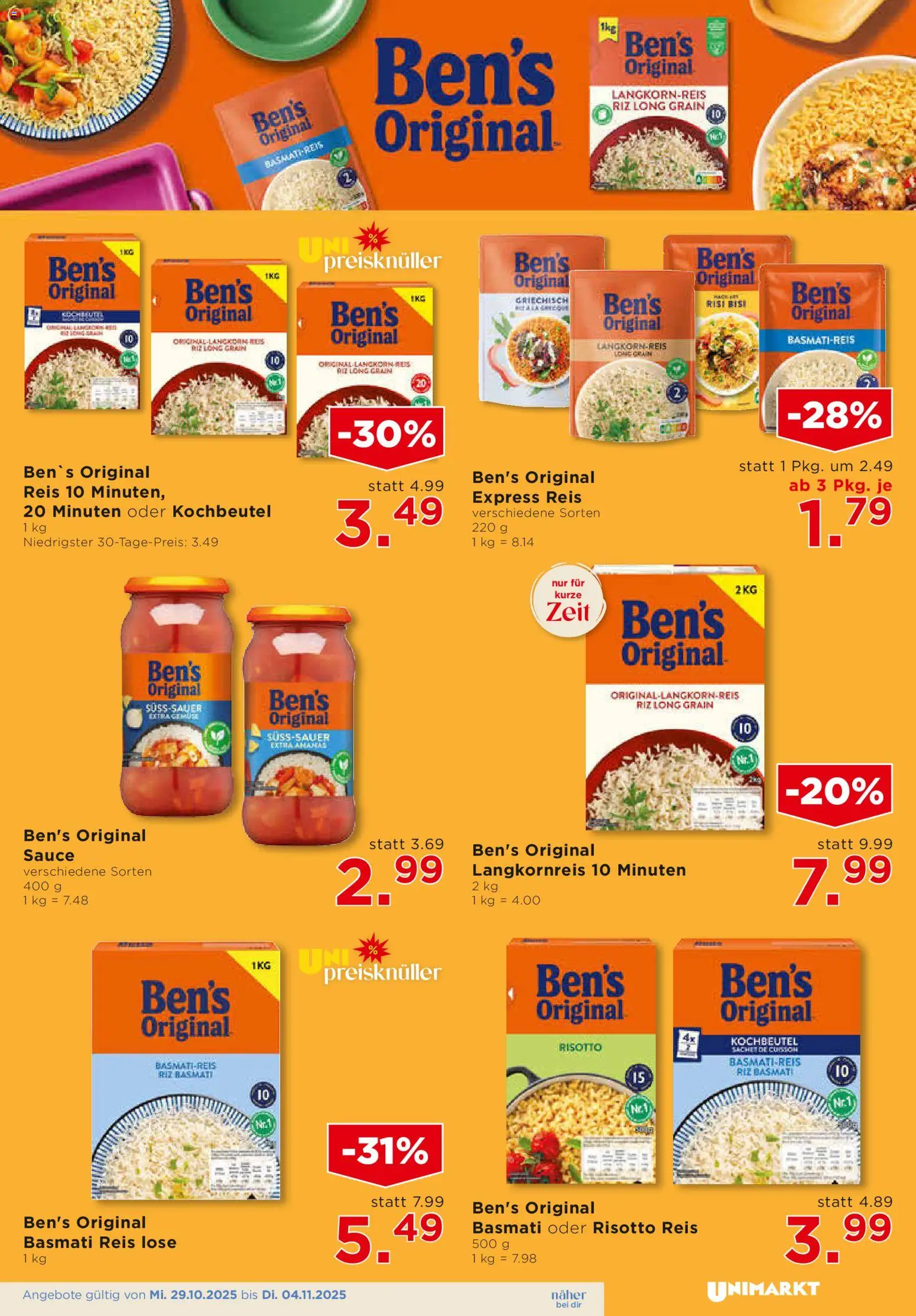 Unimarkt Süd gültig ab 29.10.2025 | Seite: 9 | Produkte: Reis