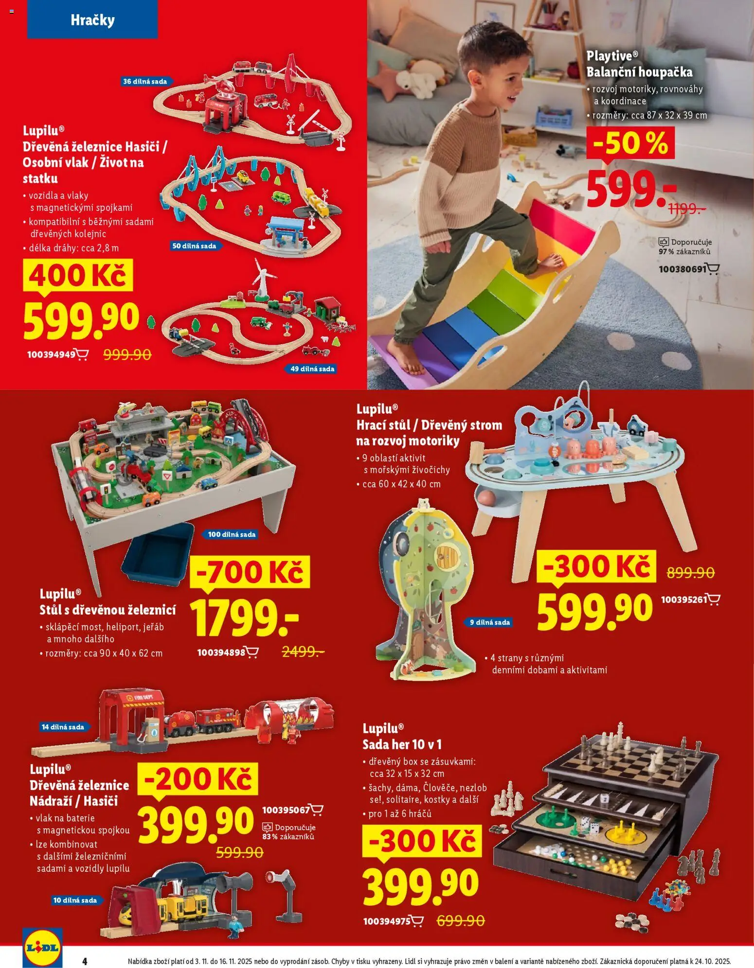 Lidl magazín od 03.11.2025 | Strana: 4 | Produkty: Hračky, Houpačka, Kostky, Baterie