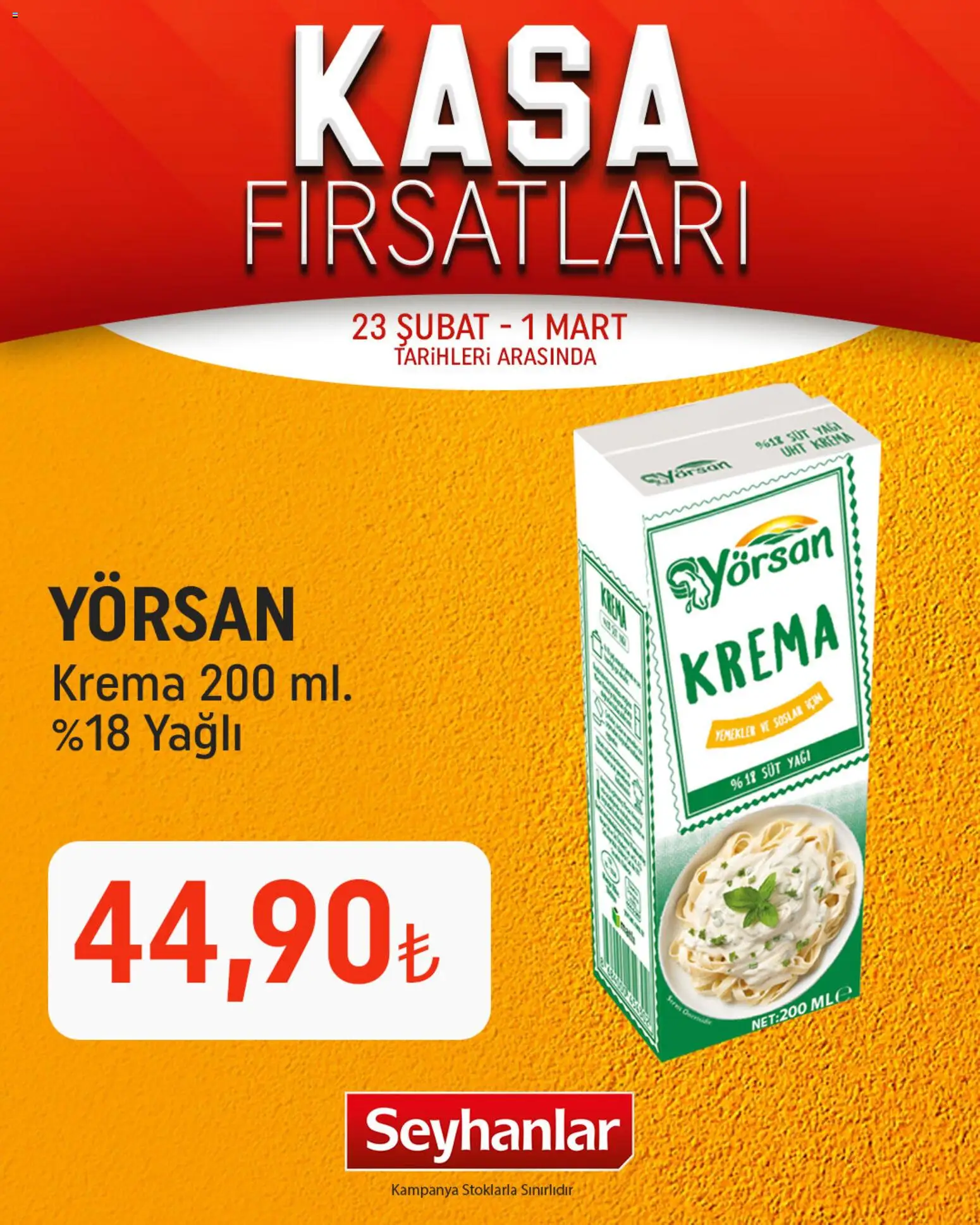 Seyhanlar Market Katalog Kasa Fırsatları - 23.02.2026 tarihinden itibaren geçerlidir | Sayfa: 3 | Ürünler: Süt, Krema, Kasa