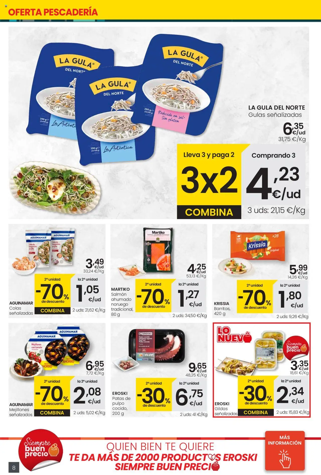 Eroski - Precio más bajo Center │ válido desde el 02.10.2025 | Página: 8 | Productos: Té, Langostino