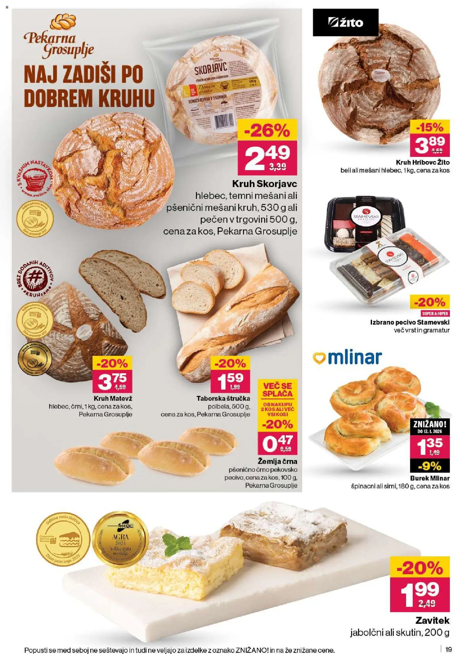 Novi Mercator katalog ponudbe – veljaven od 13.11.2025 | Stran: 19 | Izdelki: Žemlja, Štručka, Pekarna, Kos