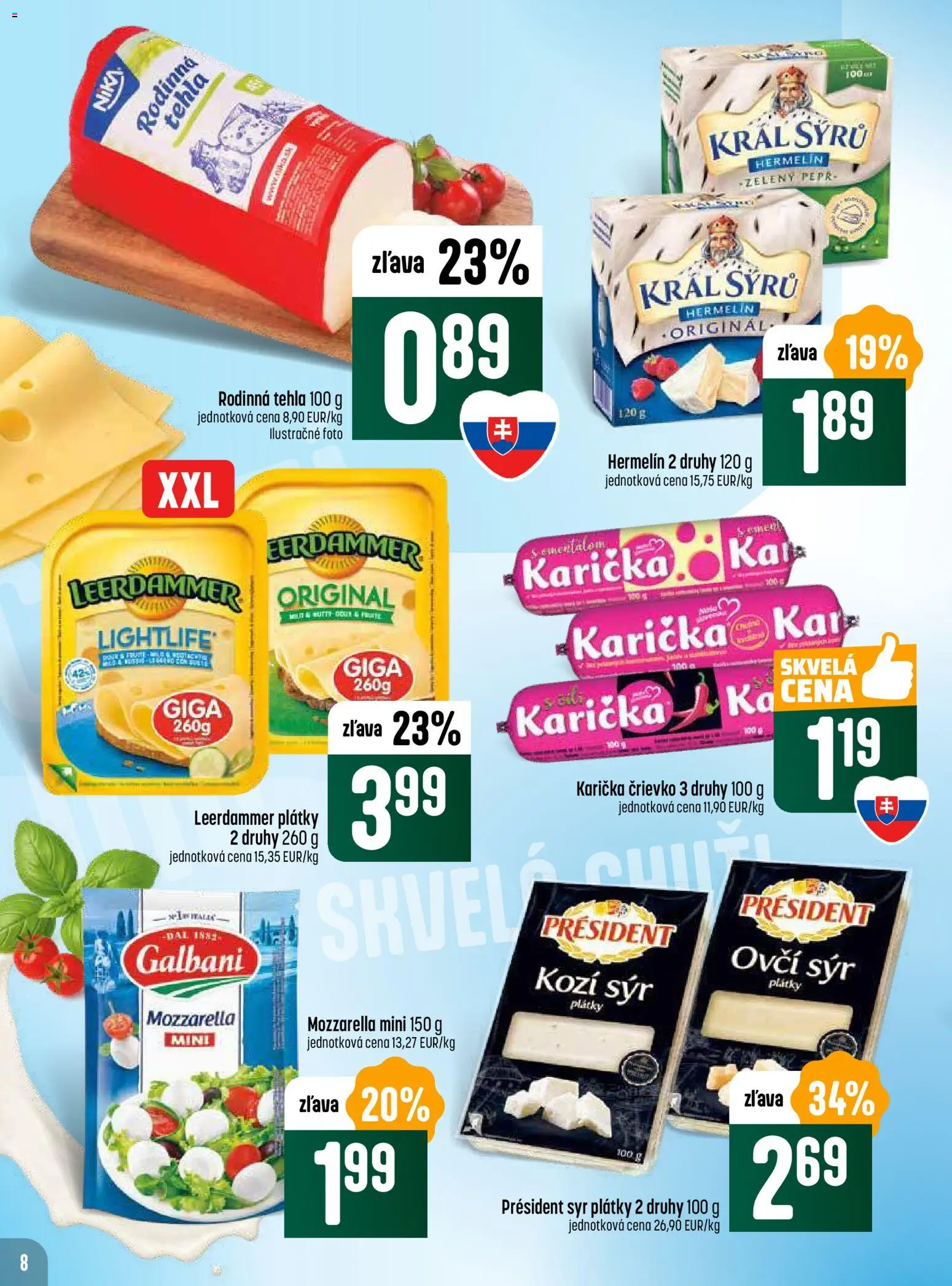 Nové COOP Jednota akcie – leták je platný od 13.11.2025 | Strana: 8 | Produkty: Syr, Mozzarella