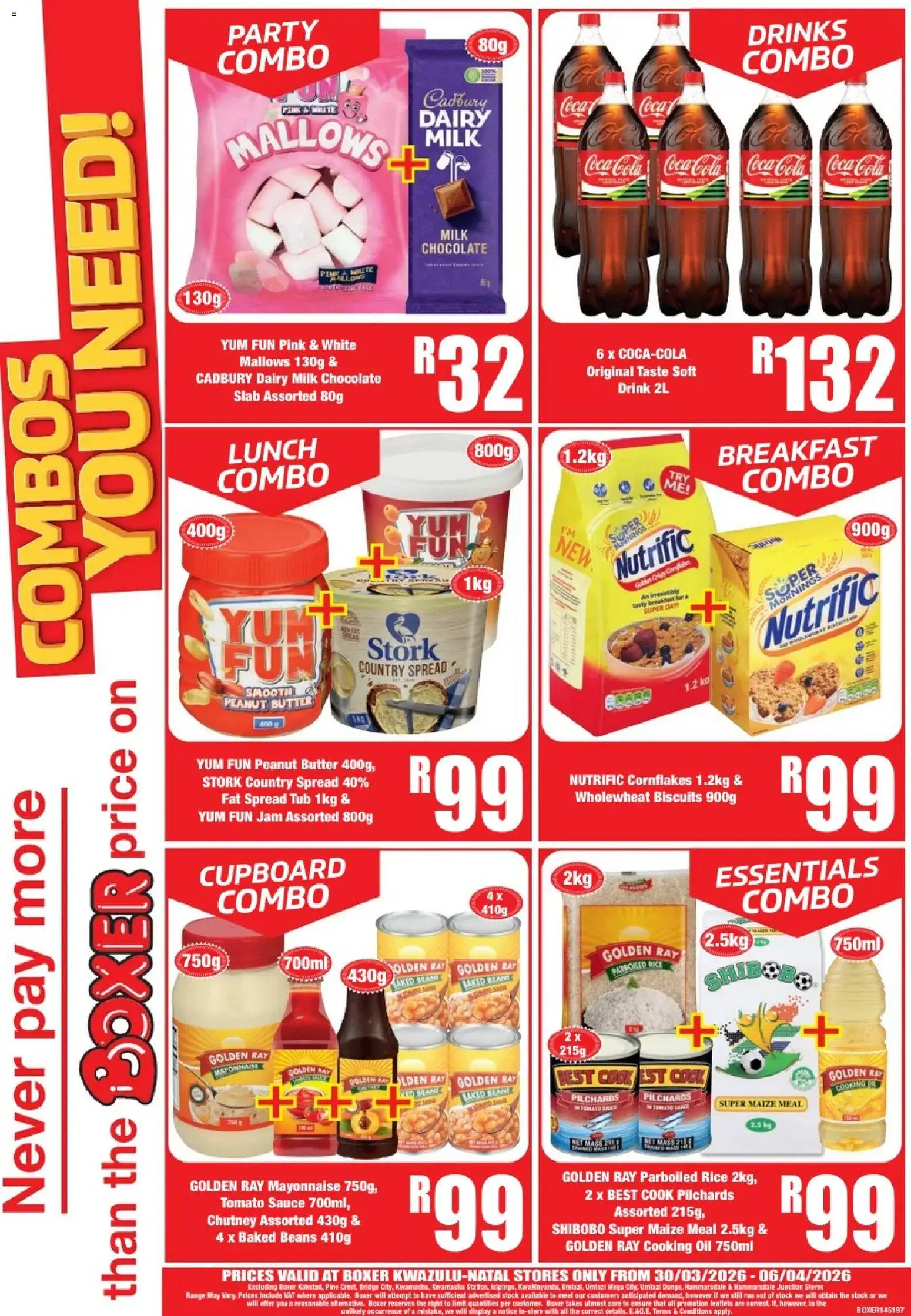 New Boxer catalogue – valid from 30.03.2026 | Page: 4 | Products: Jam, Maize meal, Milk, Oil