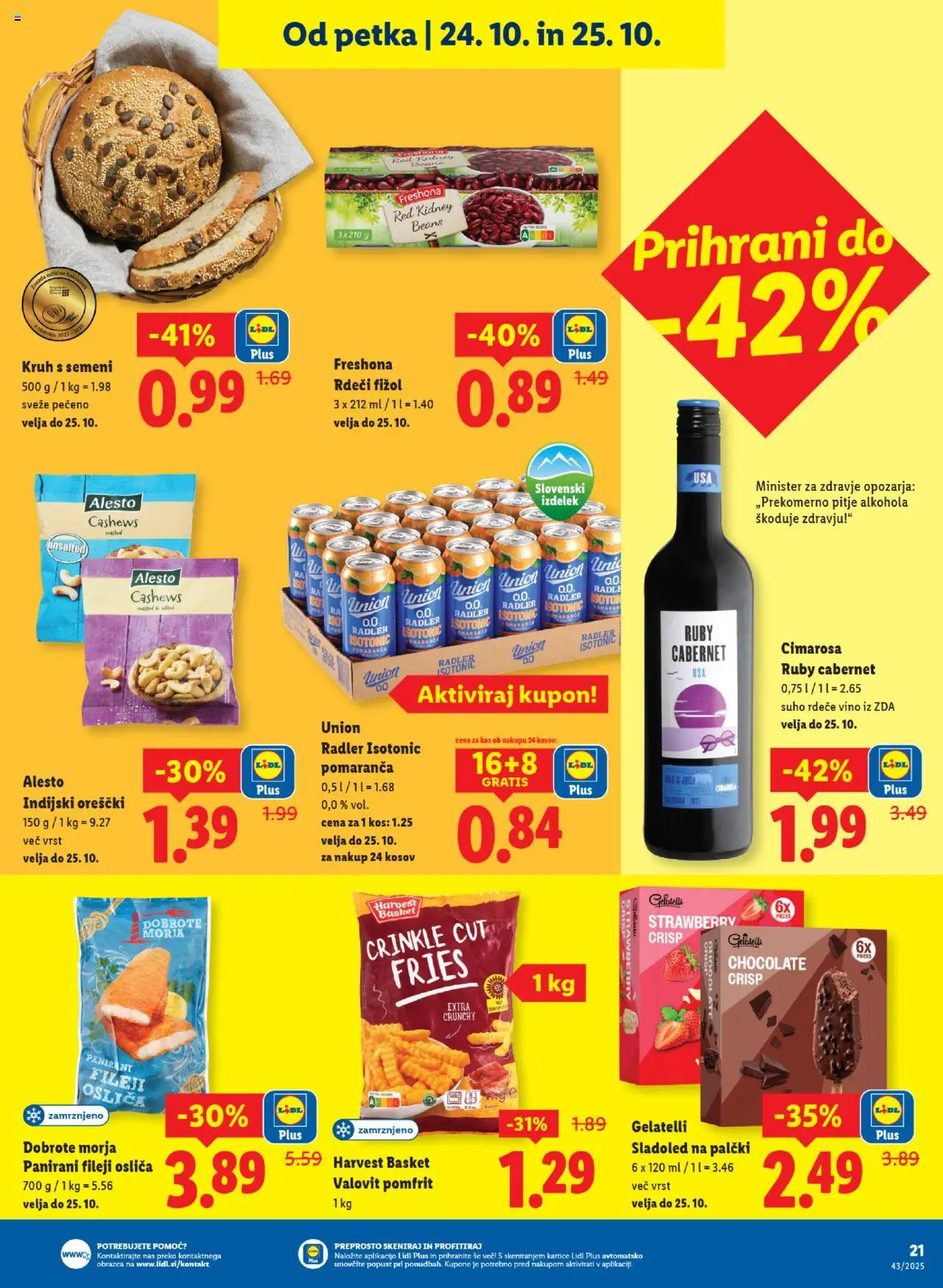 Novi Lidl katalog ponudbe – veljaven od 23.10.2025 | Stran: 41 | Izdelki: Kos, Kruh, Orescki, Sladoled