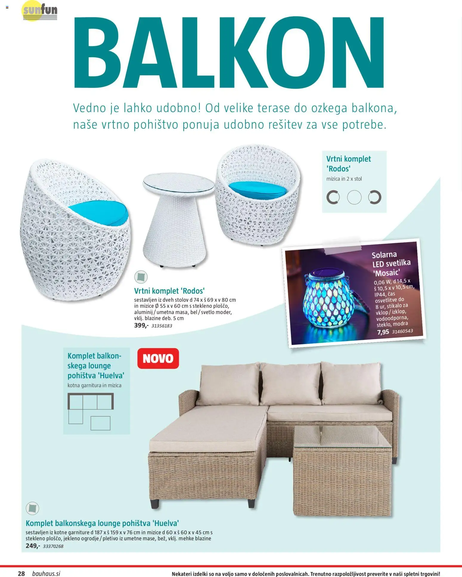 Novi Bauhaus katalog ponudbe – veljaven od 22.04.2026 | Stran: 28 | Izdelki: Mizica, Pohištvo, Stol, Vrtno pohistvo