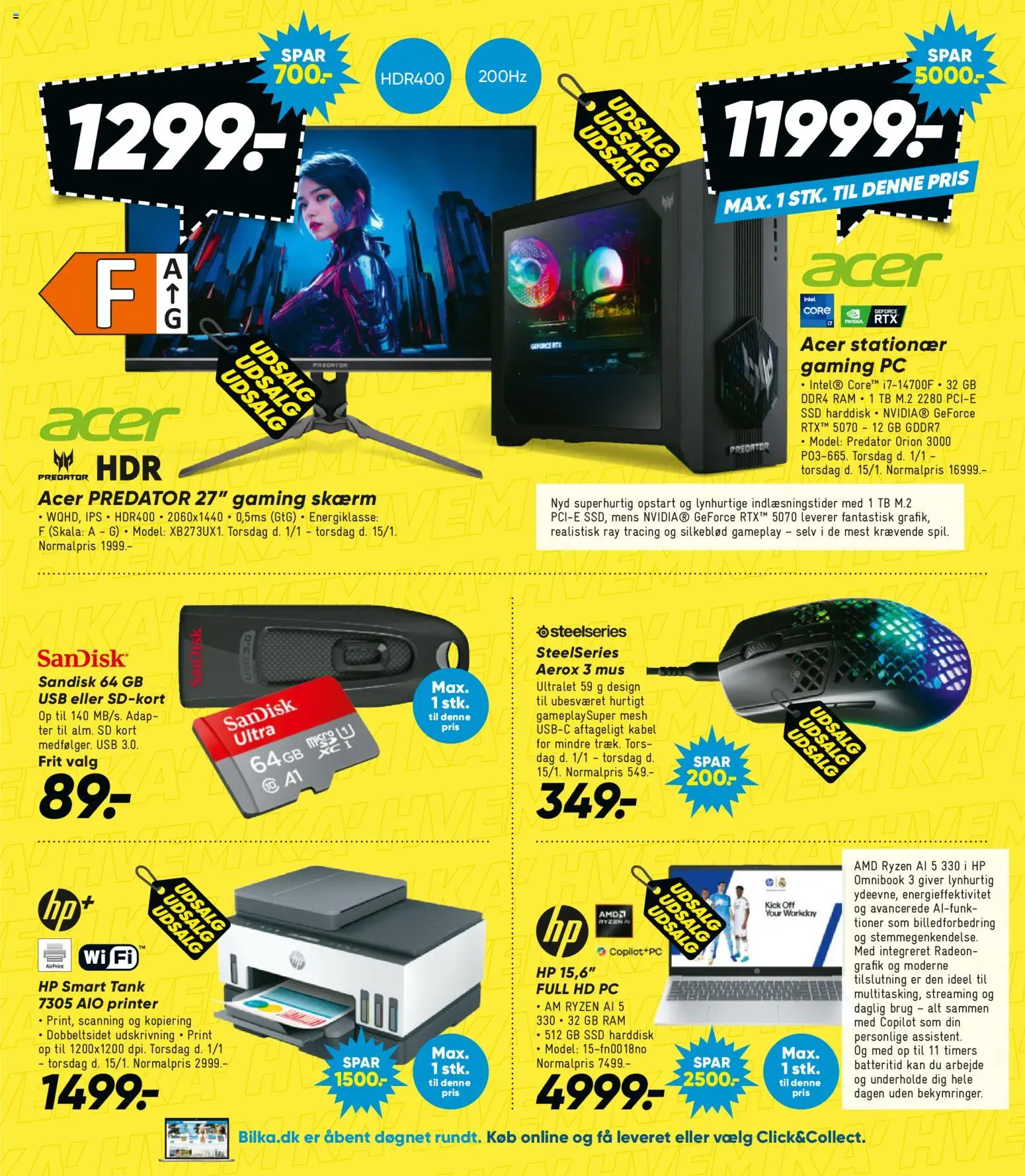 Bilka tilbudsavis – gyldig fra 01.01.2026 | Side: 13 | Produkter: USB, Printer, Mus, Gaming PC