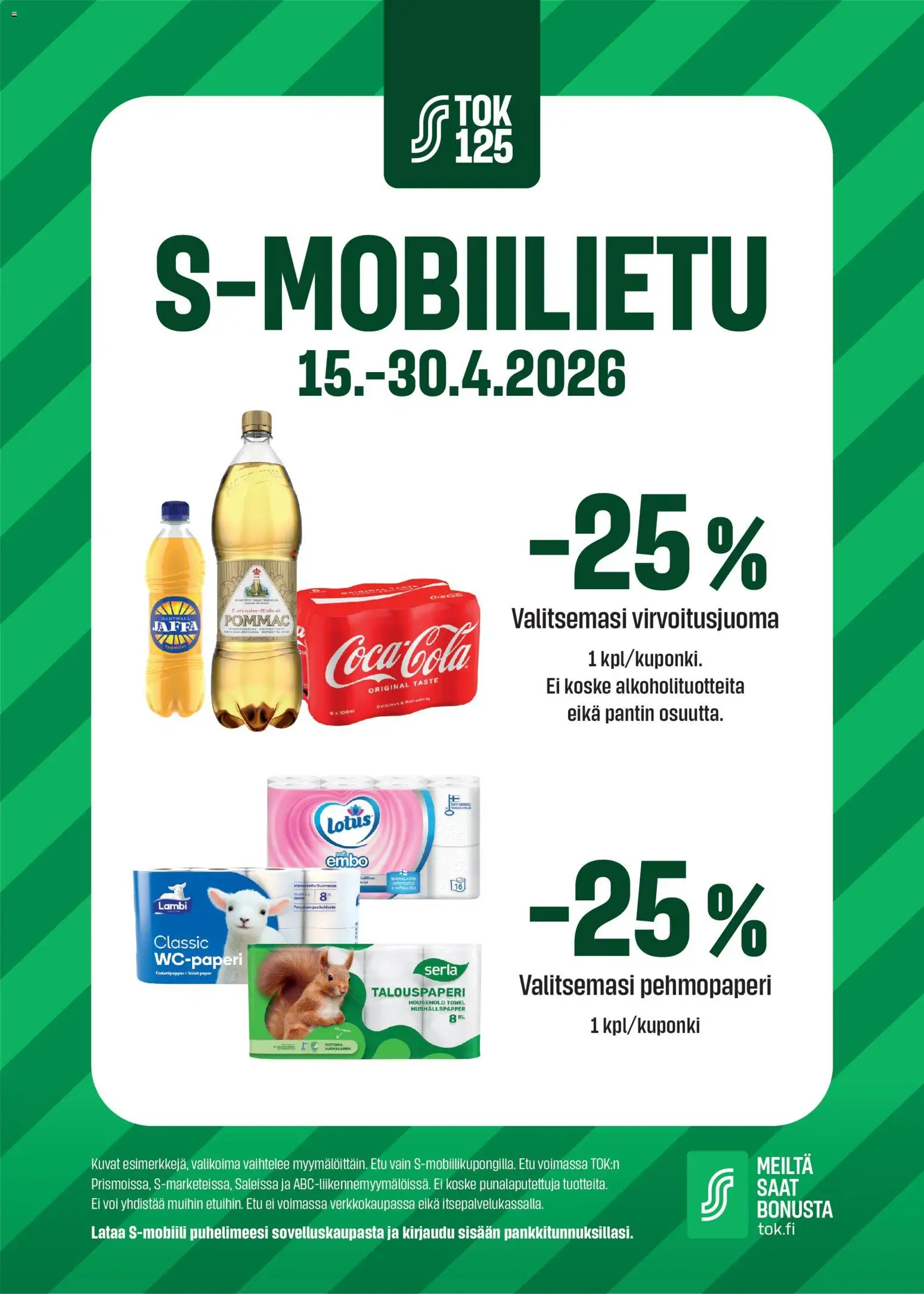 S-market - S-mobiilietu – voimassa 15.04.2026 alkaen | Sivu: 1 | Tuotteet: Wc-paperi, Voi