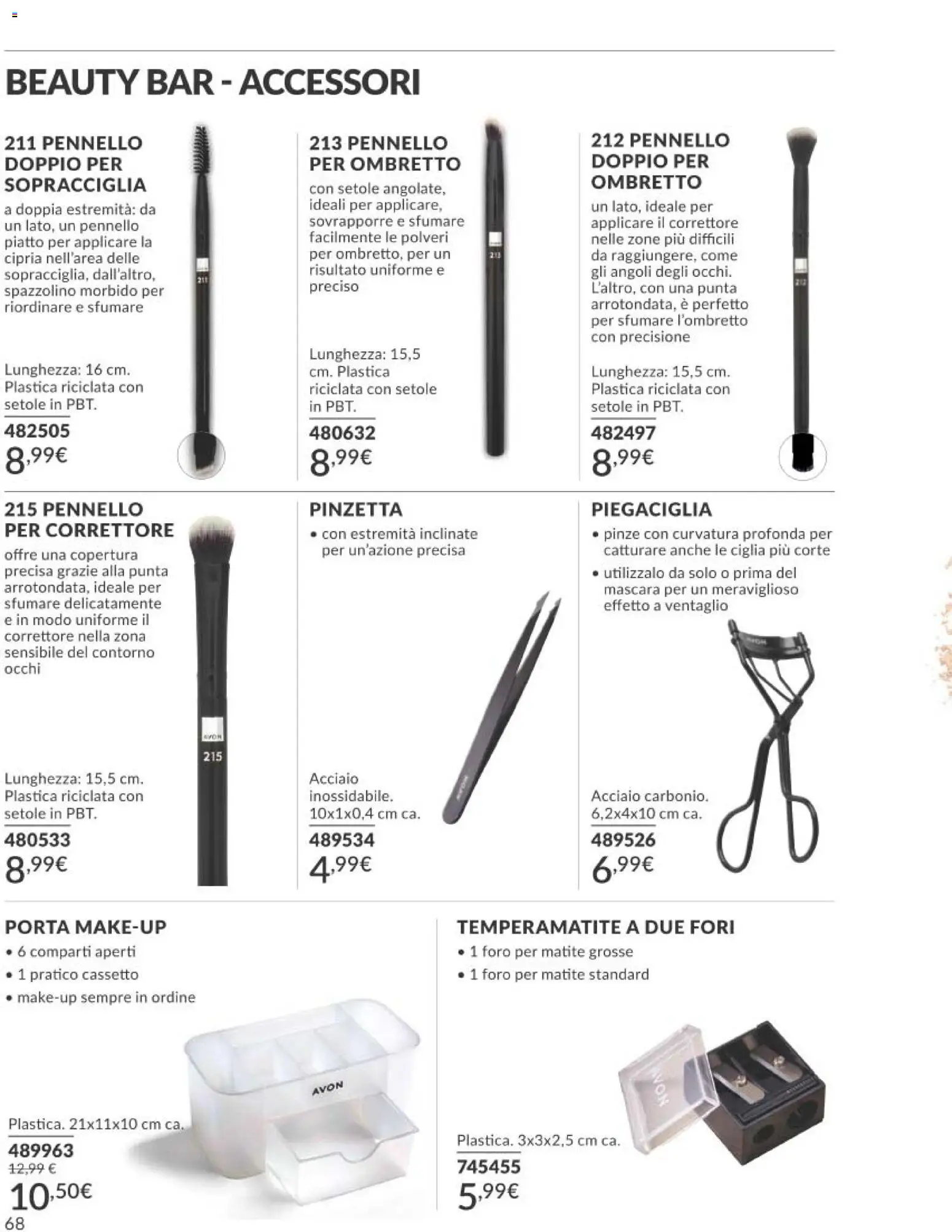 Volantino Avon del 01.04.2026 | Pagina: 68 | Prodotti: Mascara, Temperamatite, Pennello, Correttore