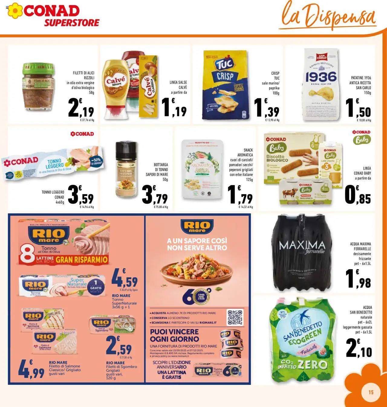 Volantino Conad del 22.10.2025 | Pagina: 15 | Prodotti: Sale, Olio, Tonno, Senape