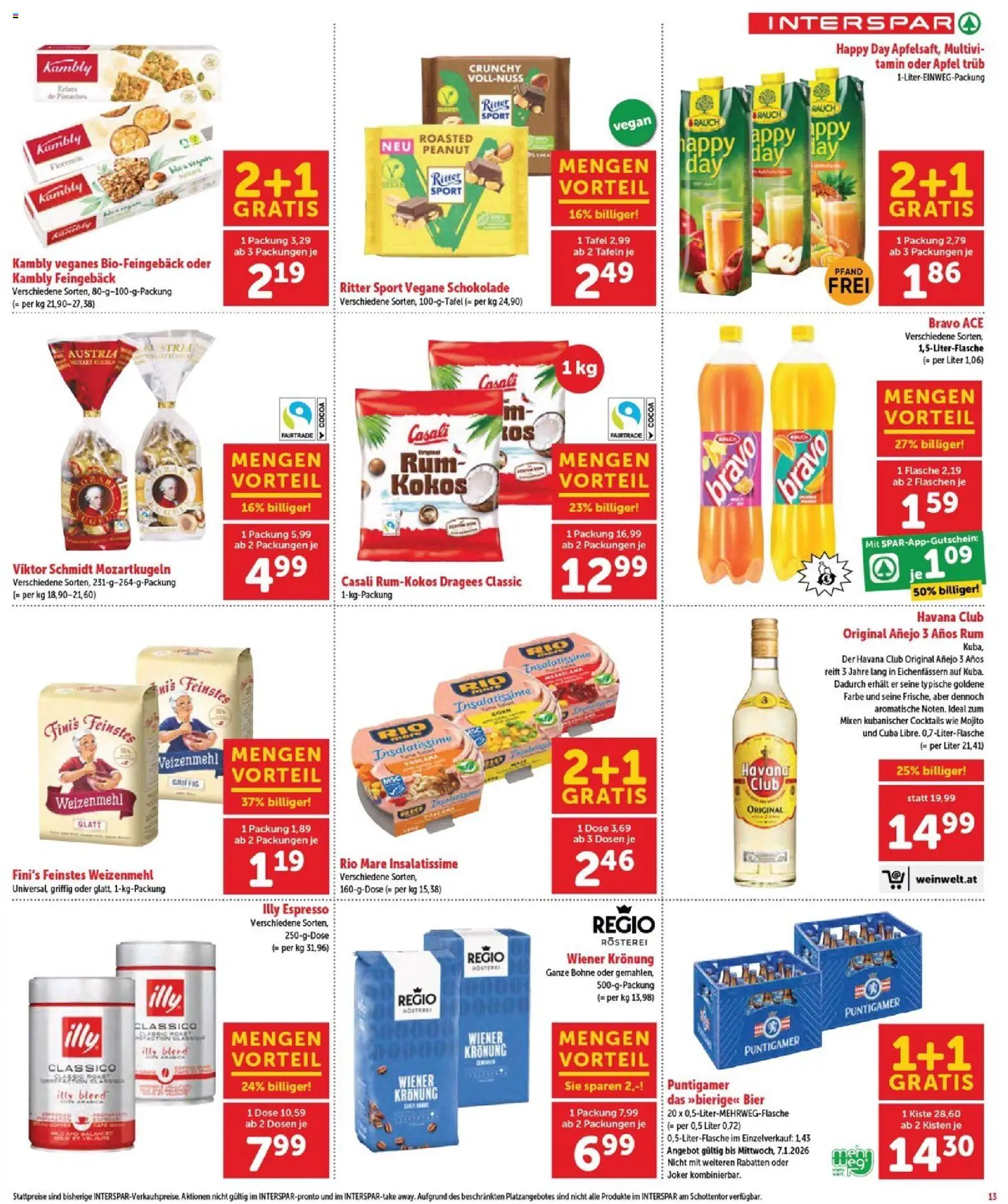Interspar Flugblatt - Burgenland gültig ab 02.01.2026 | Seite: 13 | Produkte: Schokolade, Bier, Äpfel