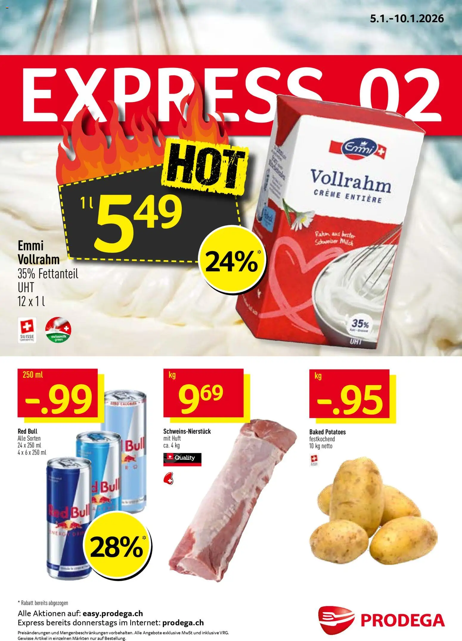 Prodega Aktionen – gültig ab 05.01.2026 | Seite: 1 | Produkte: Red bull, Creme