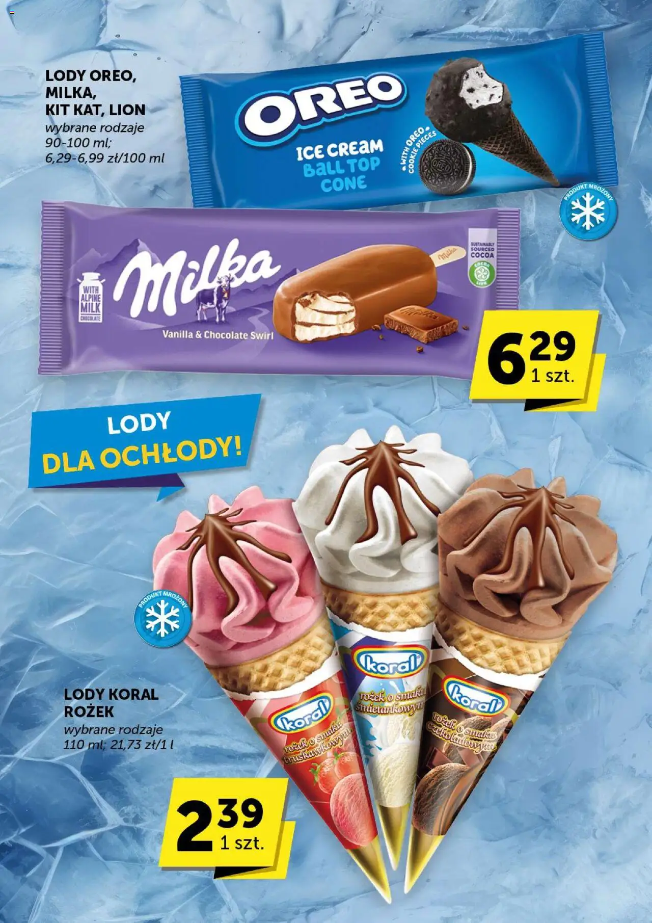 Groszek Gazetka od 07.08.2025 | Strona: 34 | Produkty: Top, Milka, Lody koral, Lody