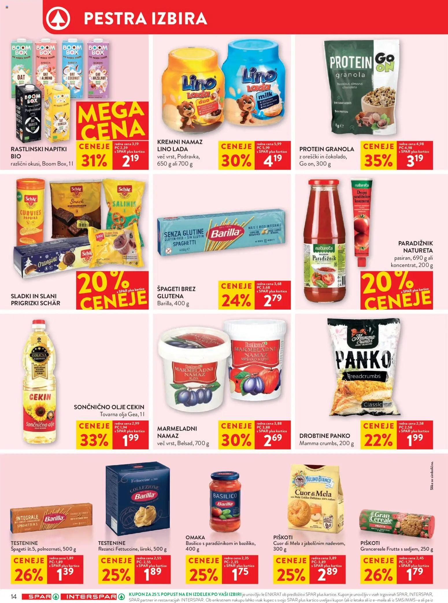 Novi Spar katalog ponudbe – veljaven od 14.01.2026 | Stran: 18 | Izdelki: Rezanci, Prigrizki, Testenine, Omaka