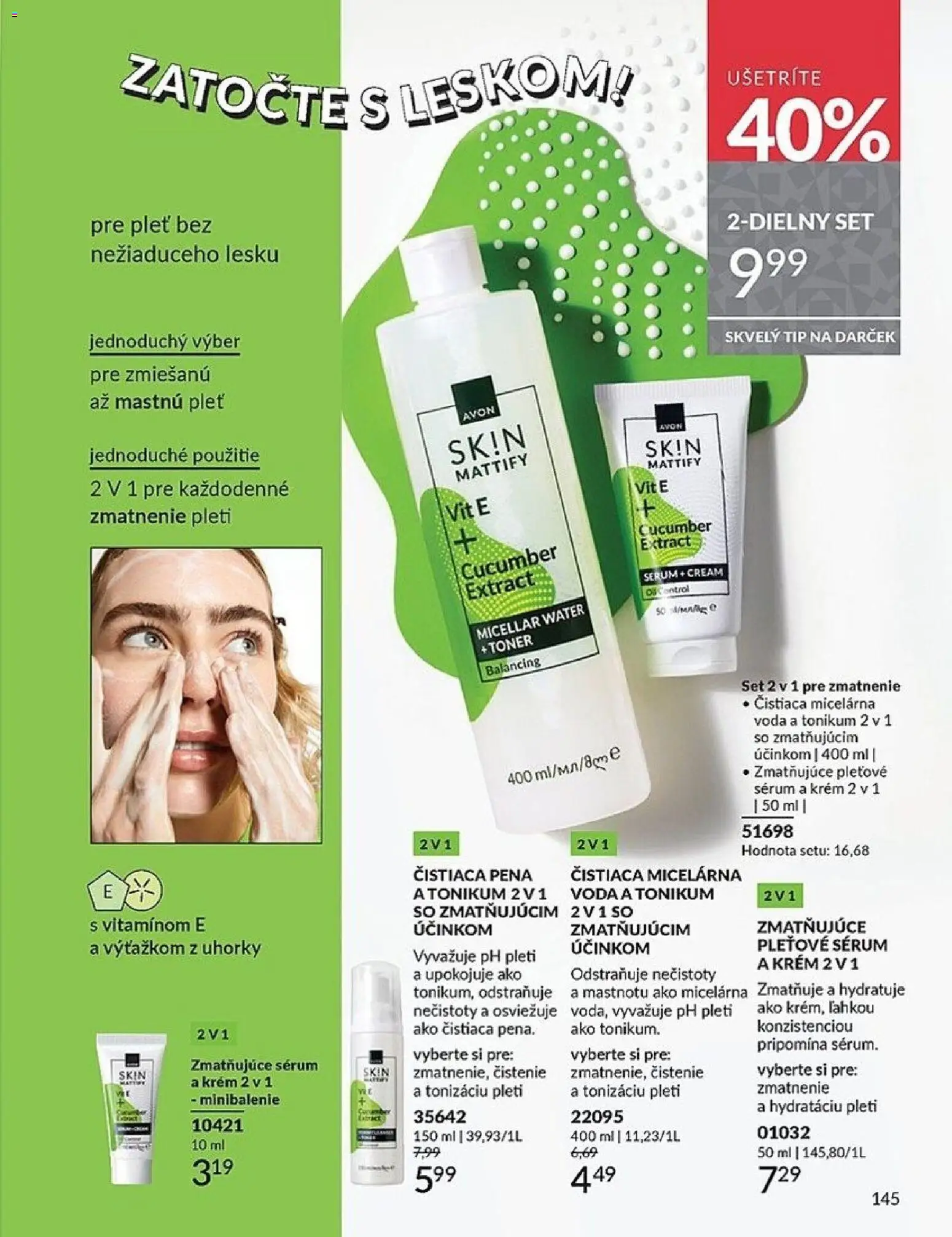 Nové Avon akcie – leták je platný od 01.12.2025 | Strana: 145 | Produkty: Krém, Voda, Toner, Uhorky