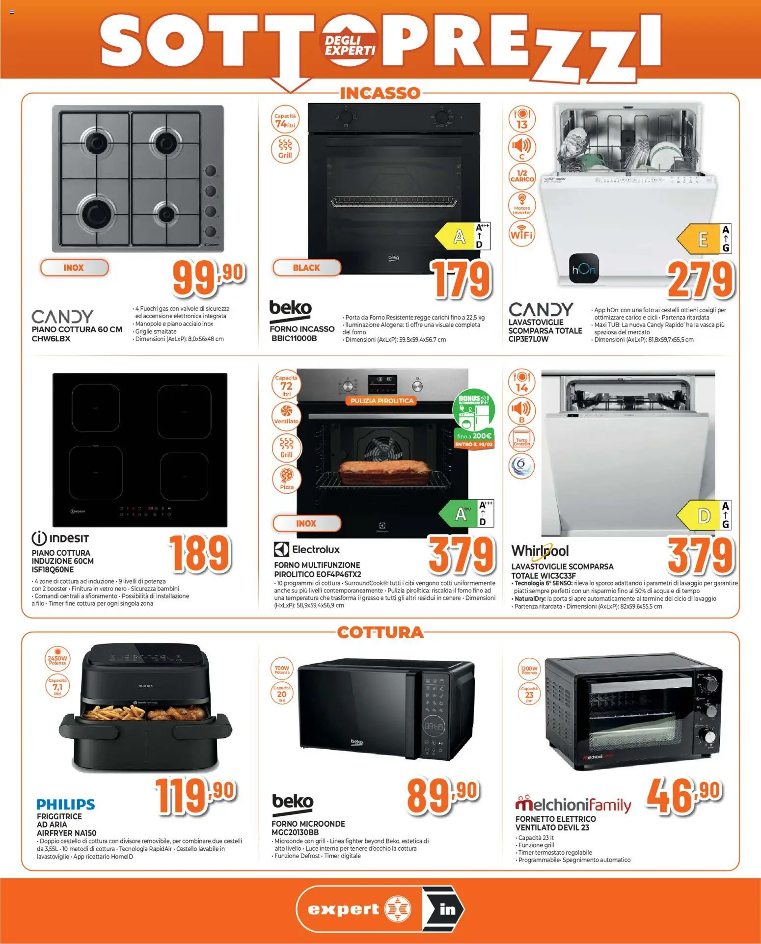 Volantino Ipercoop del 26.02.2026 | Pagina: 6 | Prodotti: Microonde, Fornetto, Friggitrice, Piano cottura induzione