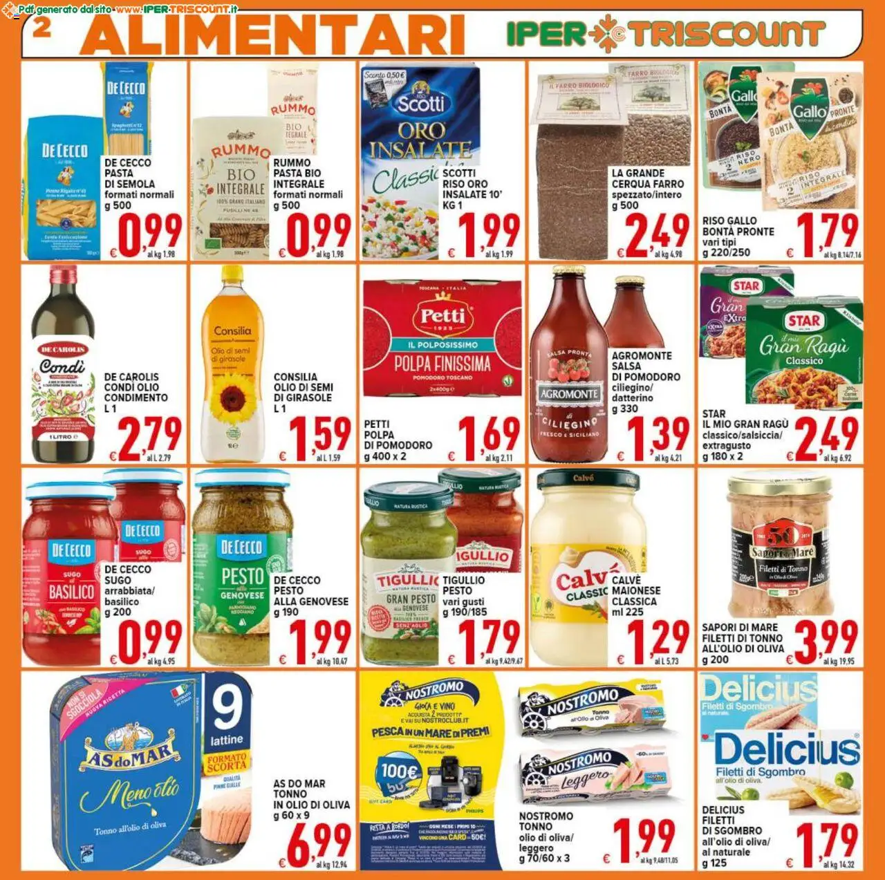 Volantino Ipertriscount del 18.08.2025 | Pagina: 2 | Prodotti: Olio, Pasta, Pesca, Olio di Oliva