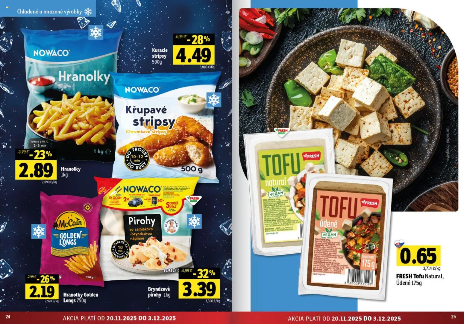 Nové Fresh akcie – leták je platný od 20.11.2025 | Strana: 13 | Produkty: Fritéza, Pirohy, Tofu
