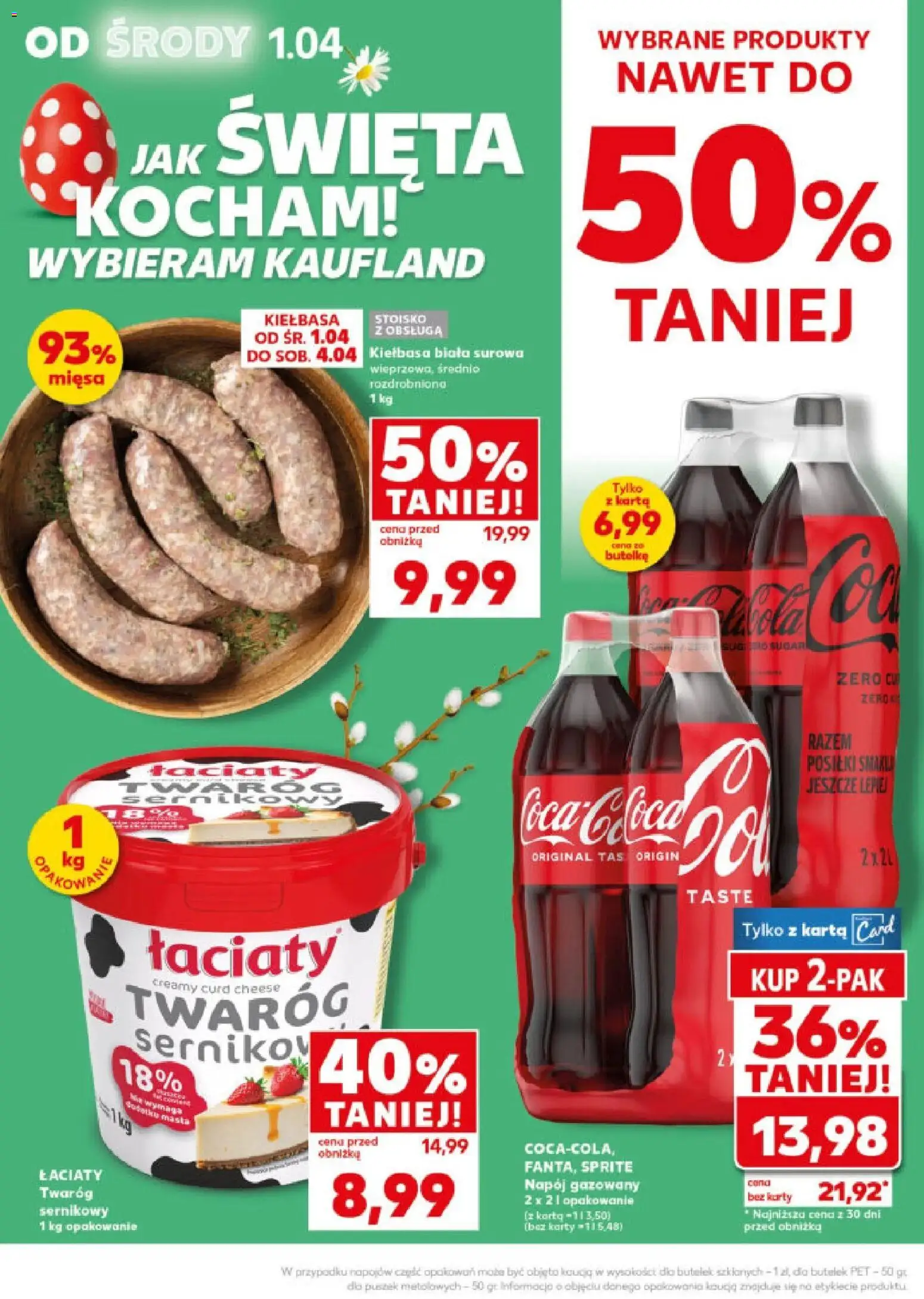 Kaufland gazetka - Mocny start od 07.04.2026 | Strona: 6 | Produkty: Kiełbasa, Karta, Sprite, Twaróg