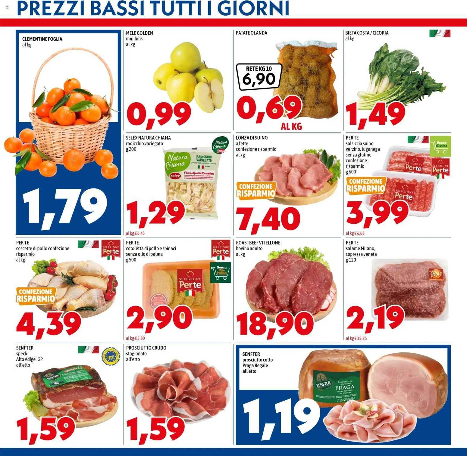 Volantino Mega del 27.11.2025 | Pagina: 3 | Prodotti: Mele, Patate, Salsiccia, Spinaci