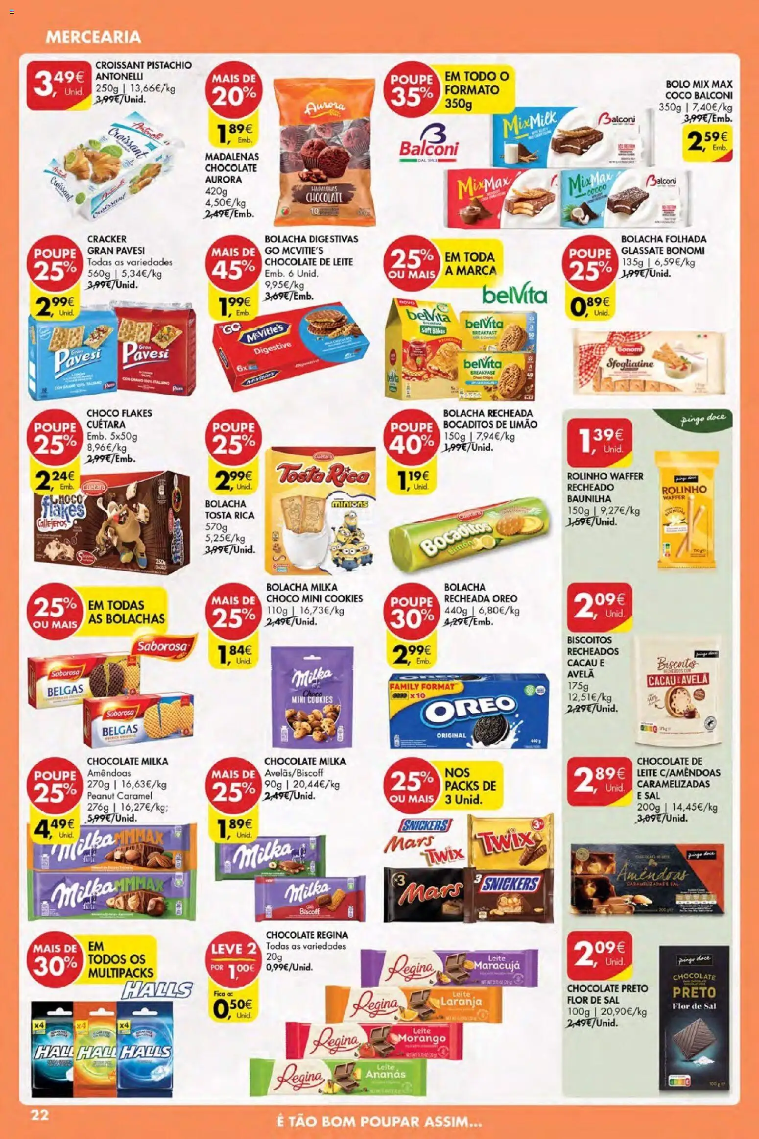 Pingo Doce Poupe Esta Semana Açores │ válido de 20.11.2025 | Página: 22 | Produtos: Amêndoas, Bolachas, Leite, Chocolate
