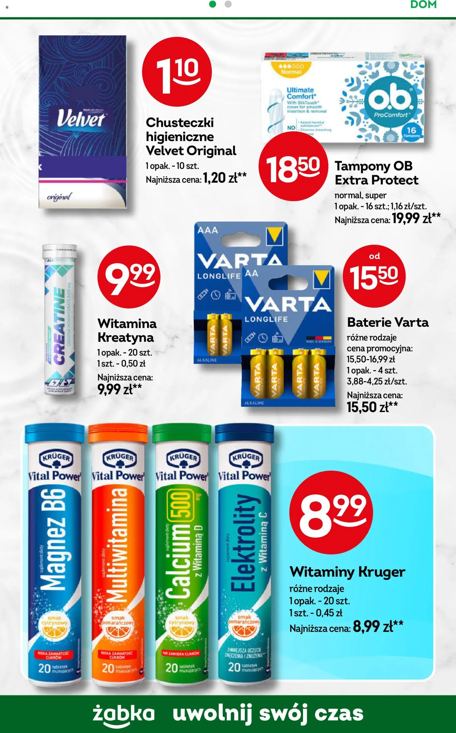 Żabka Gazetka od 30.12.2025 | Strona: 52 | Produkty: Tampony, Baterie, Tampony ob