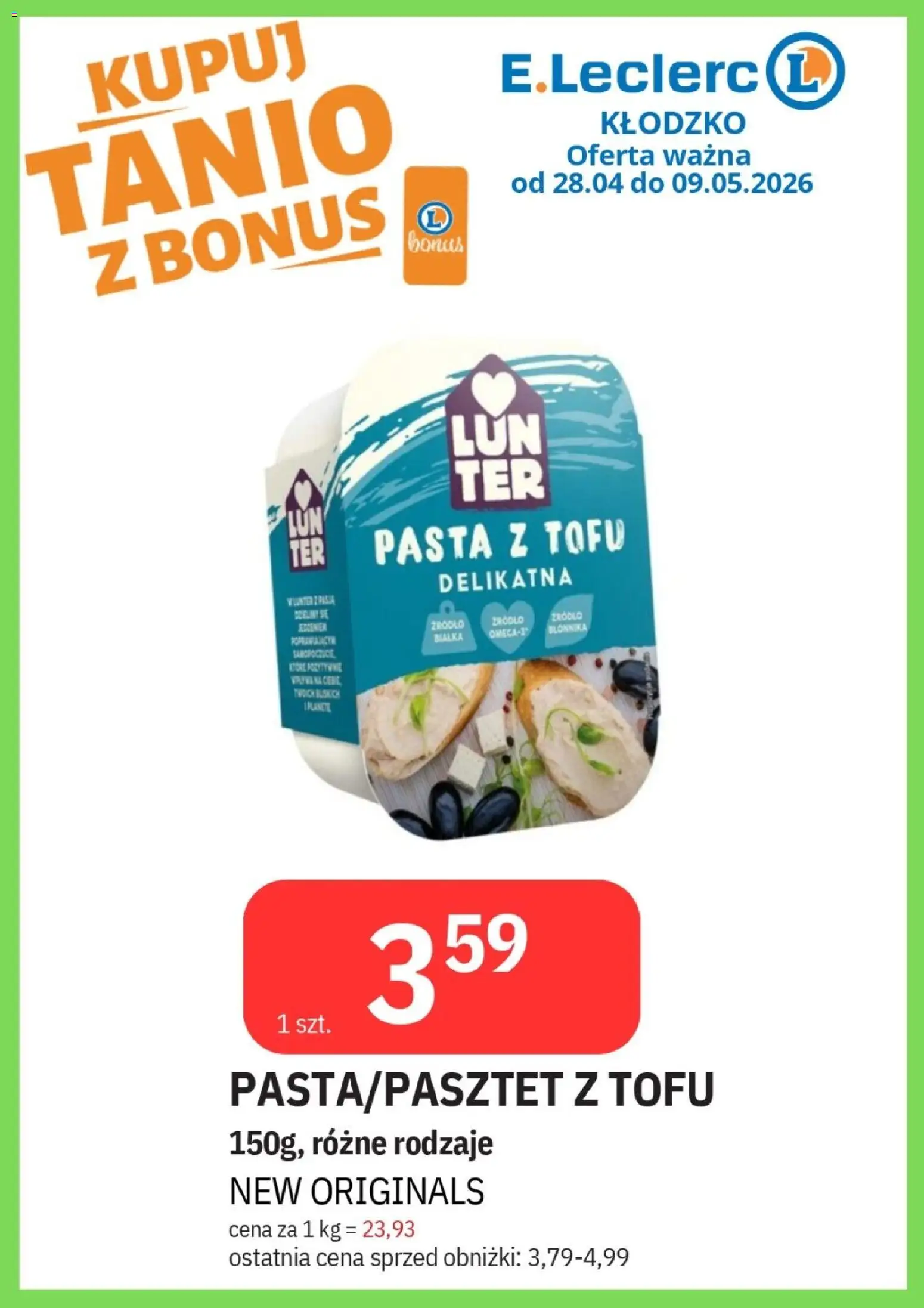 E.Leclerc gazetka - Kłodzko od 28.04.2026 | Strona: 32 | Produkty: Tofu